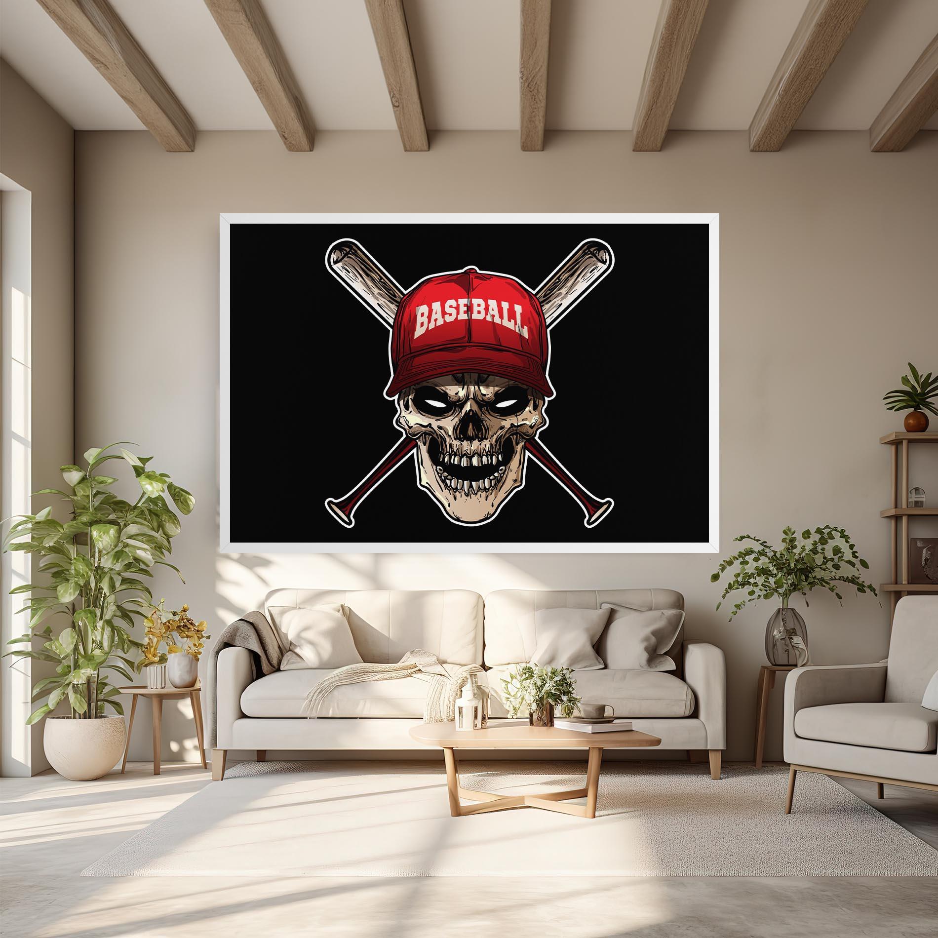 Leinwandbild Baseball Skull mockup 6