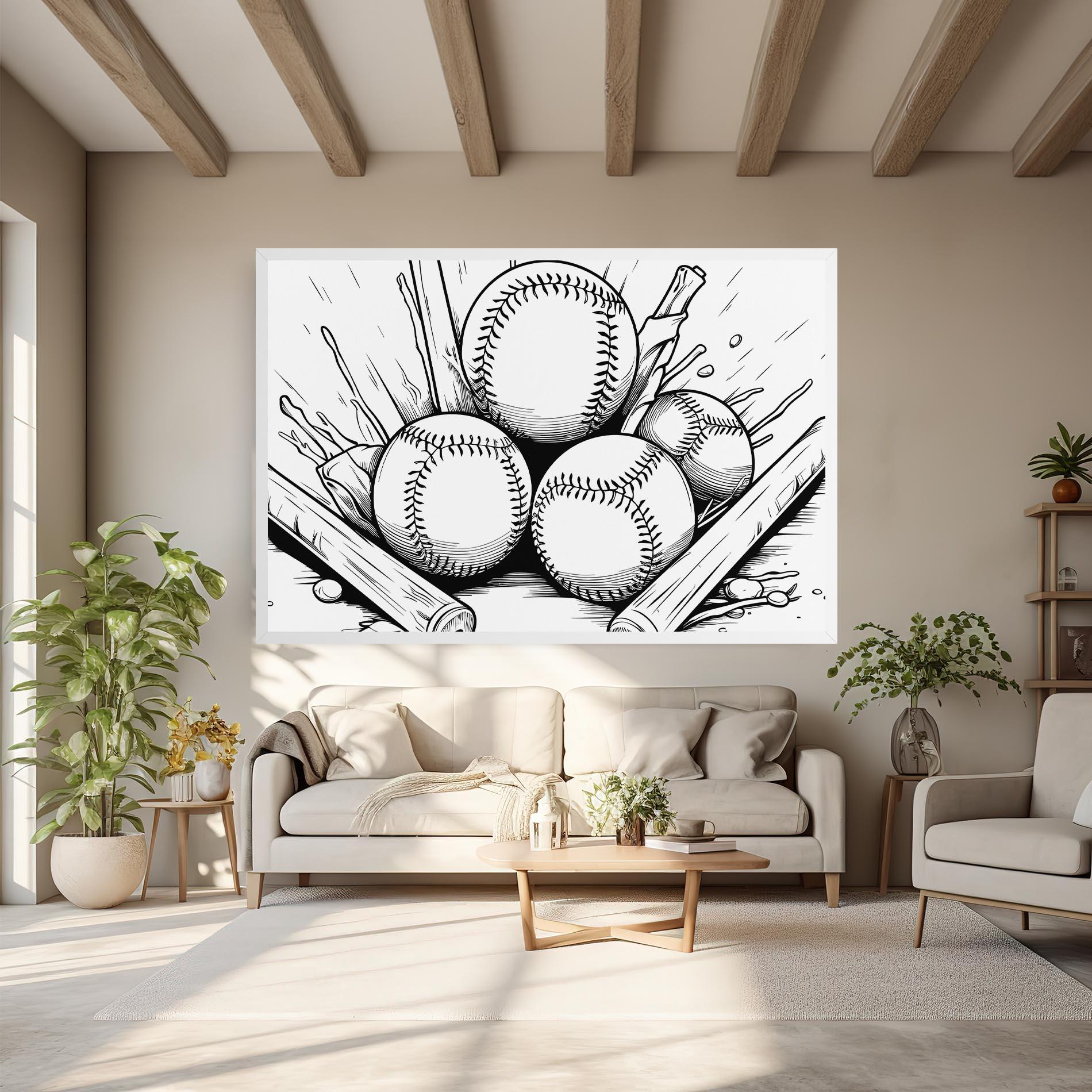 Leinwandbild Big Baseball Ball mockup 6