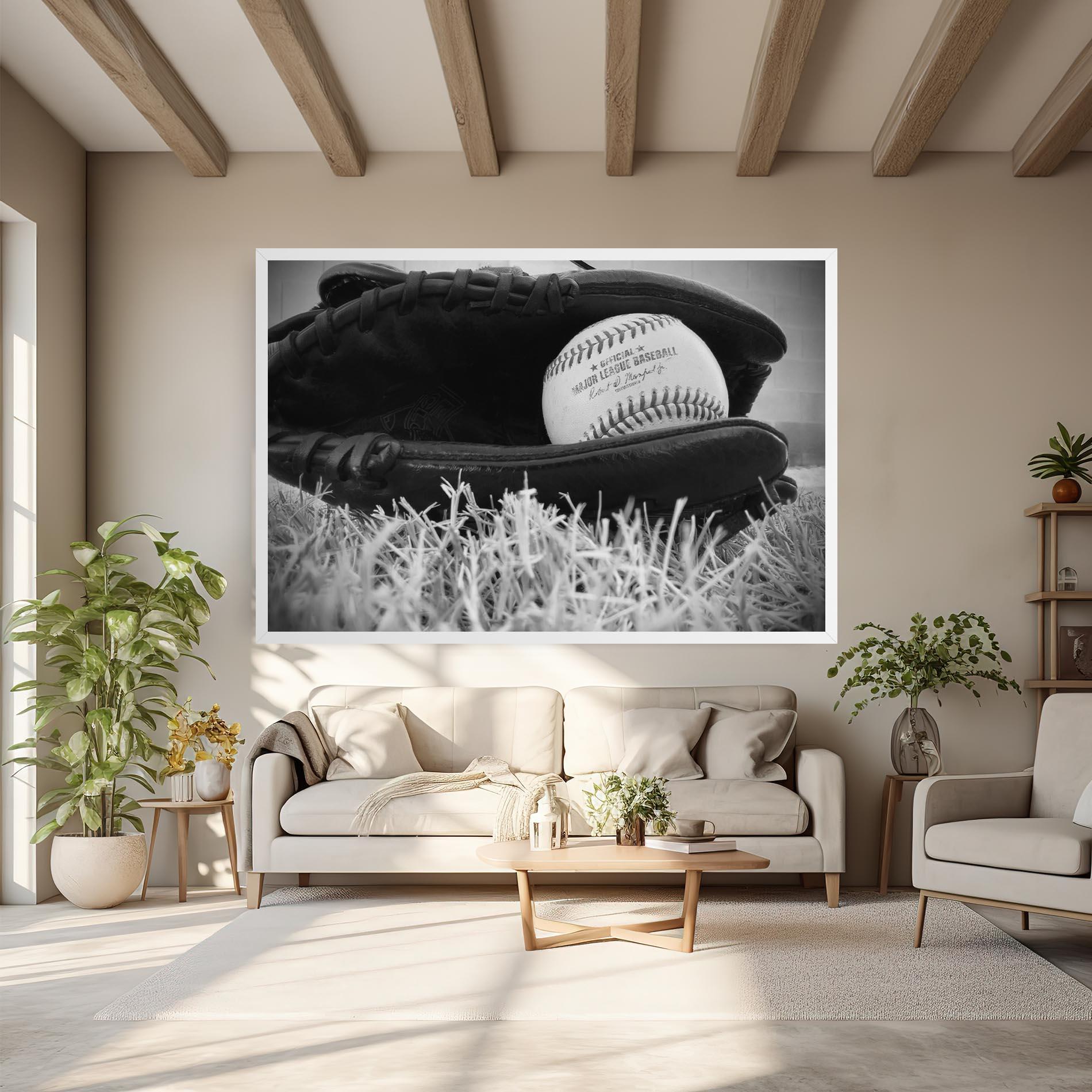 Leinwandbild Black Baseball Glove mockup 6