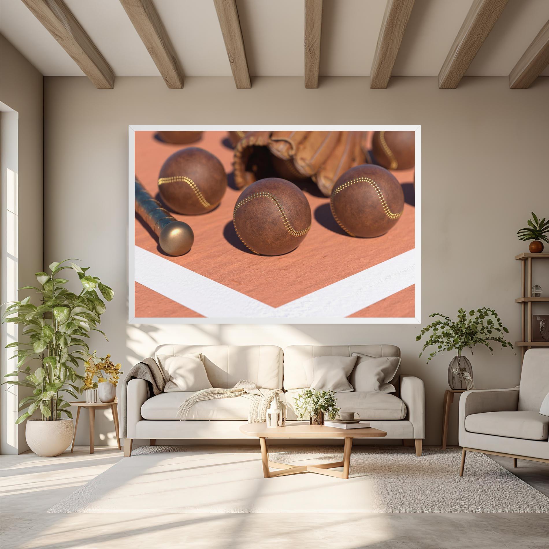 Leinwandbild Brown Baseball Ball mockup 6