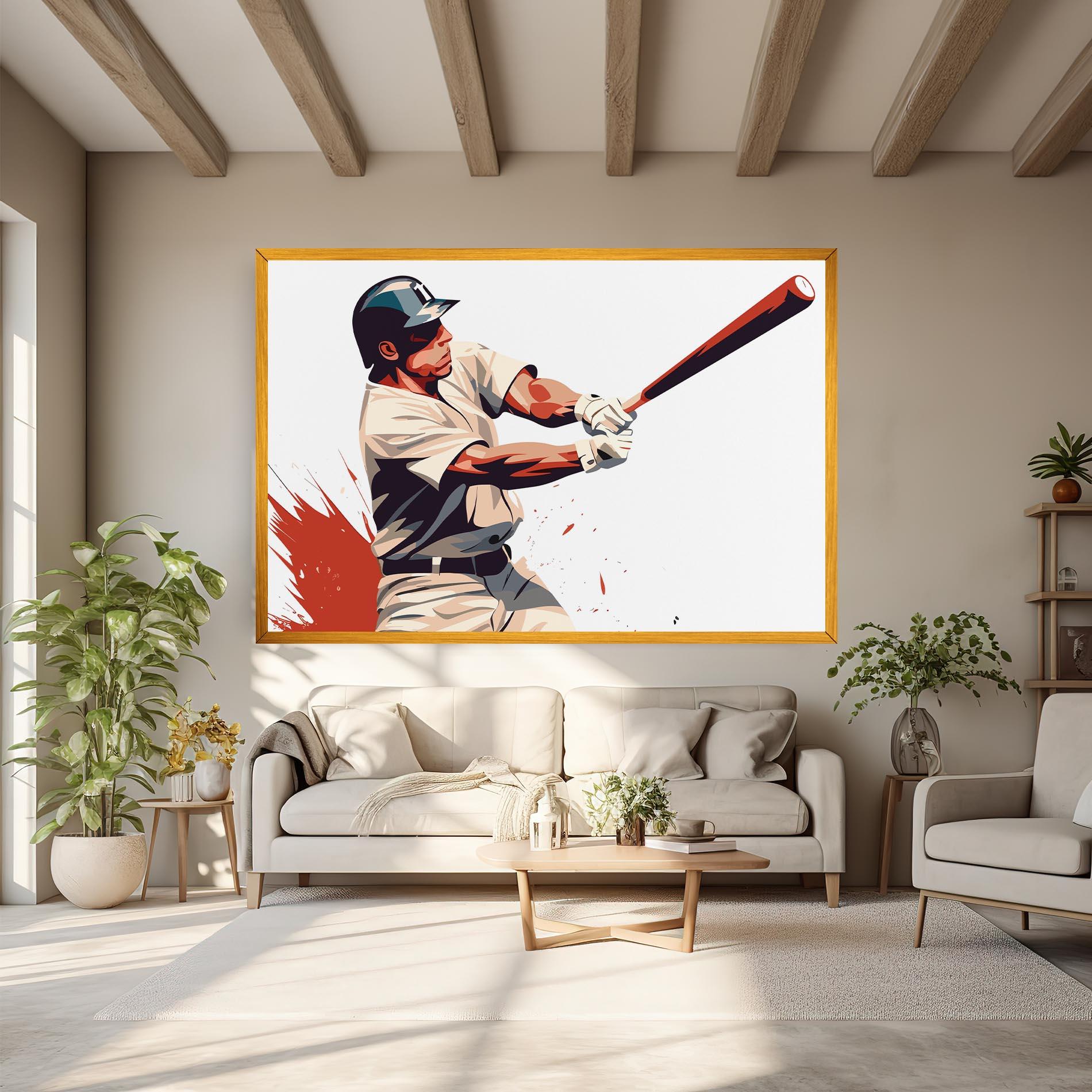 Leinwandbild Baseball Red Art mockup 6