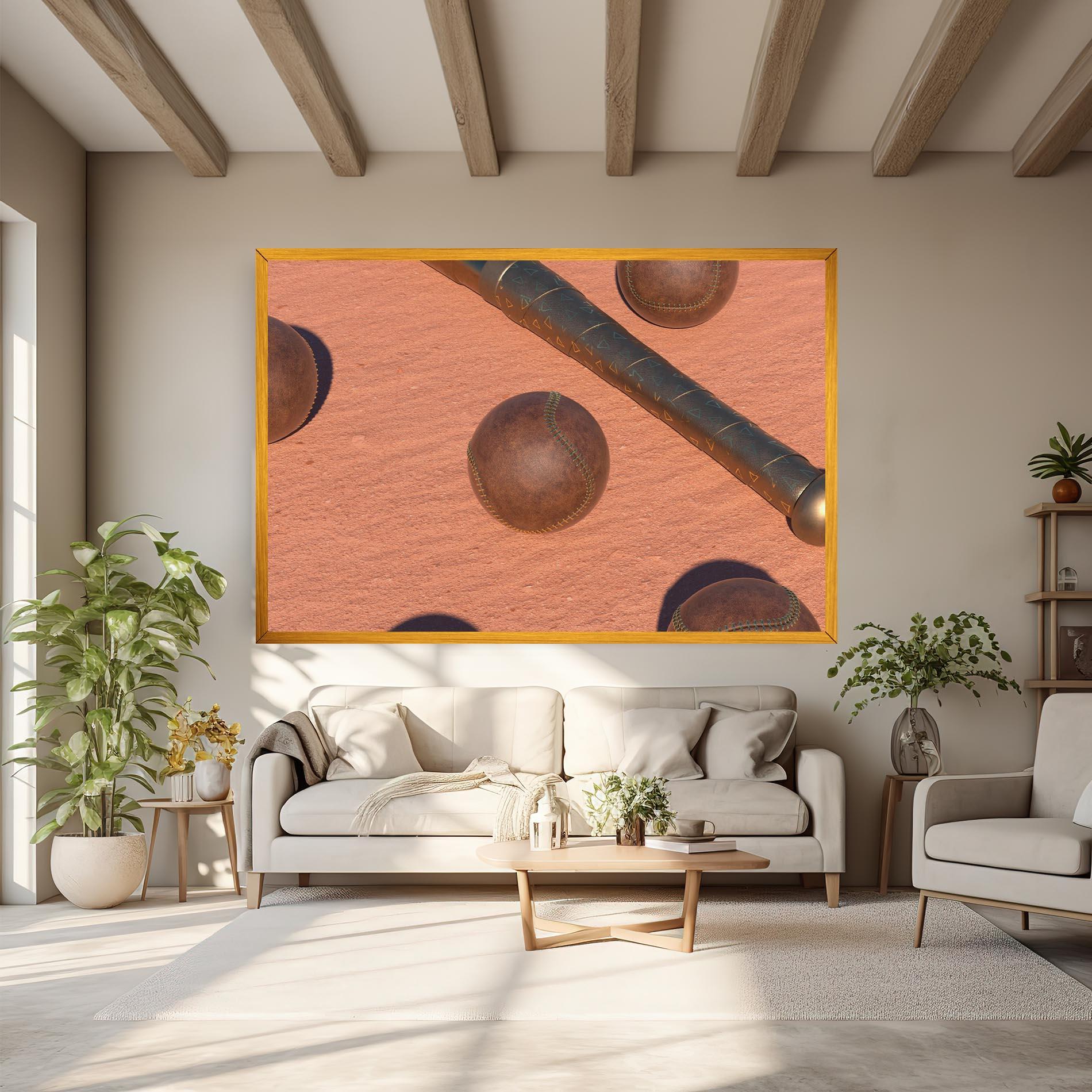 Leinwandbild Baseball Set On Send mockup 6