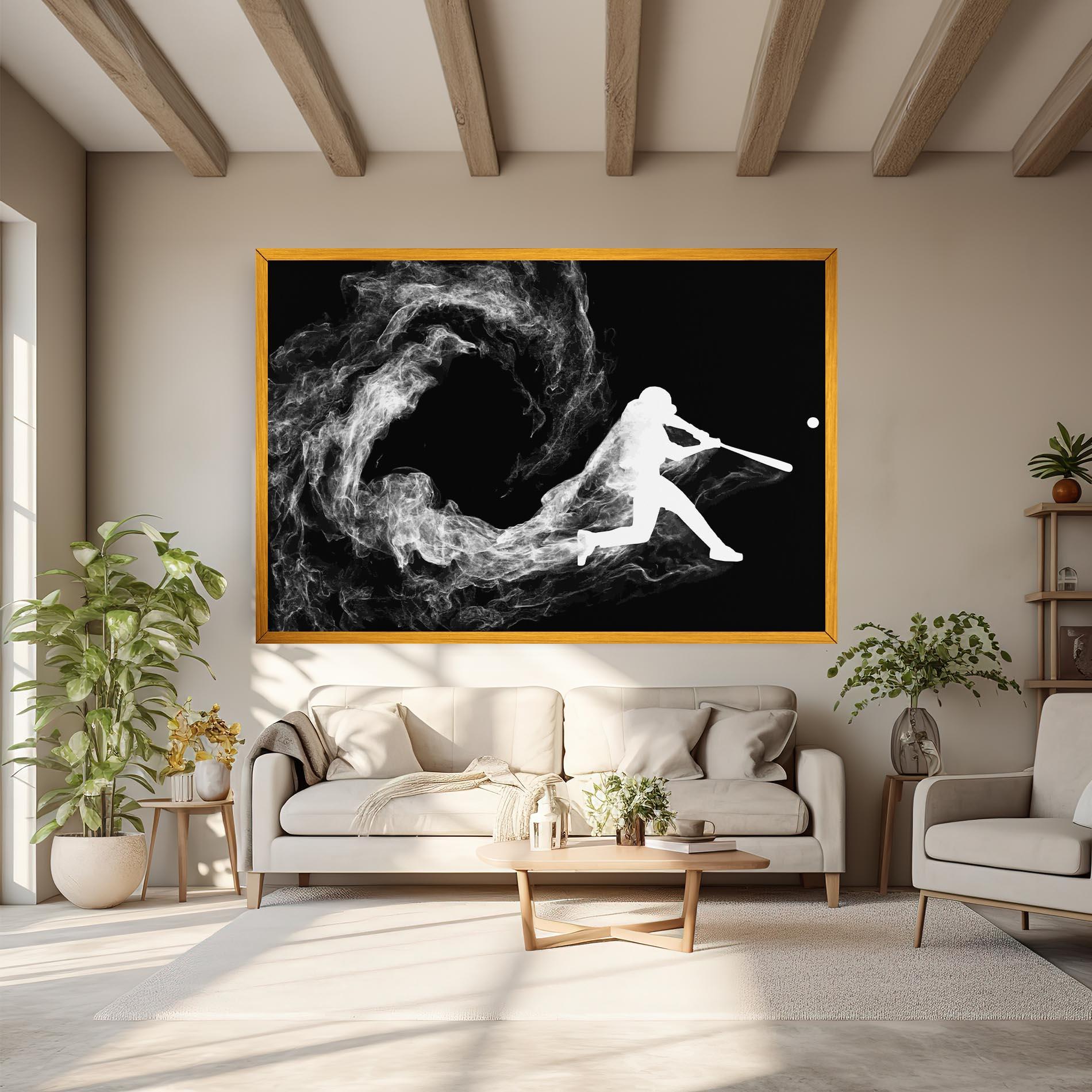 Leinwandbild Baseball Smoke mockup 6