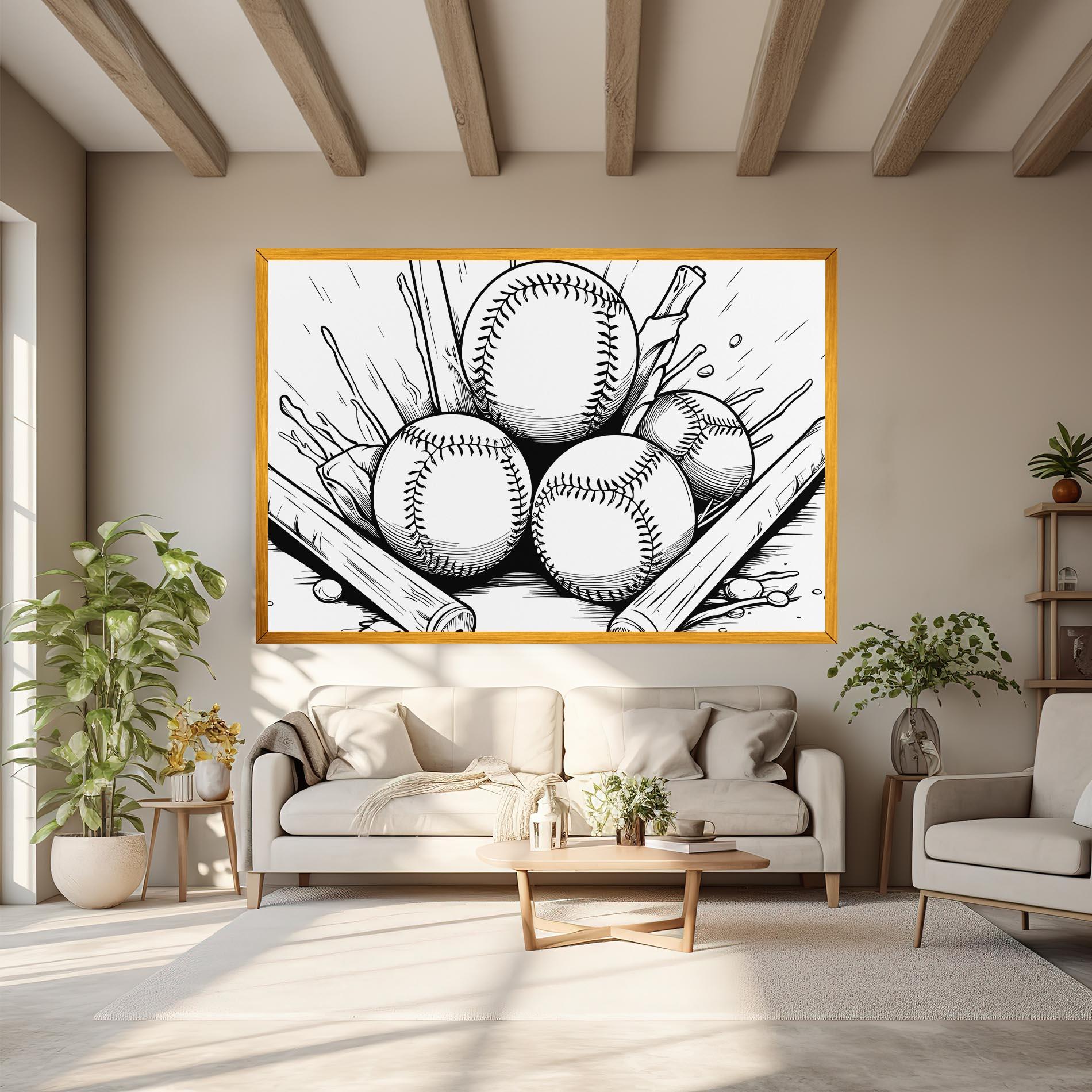 Leinwandbild Big Baseball Ball mockup 6