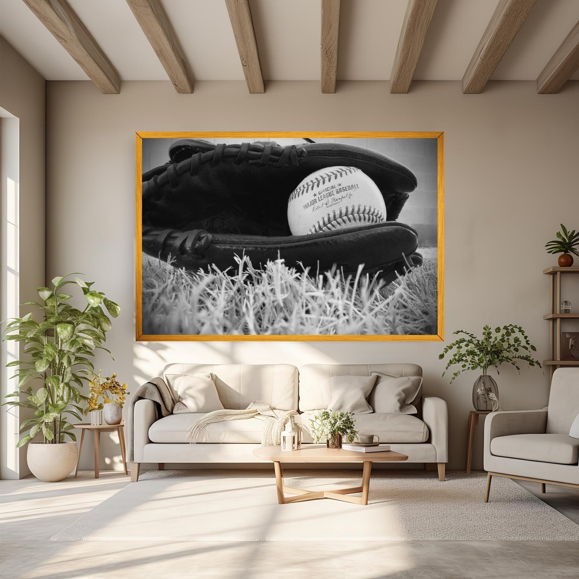 Leinwandbild Black Baseball Glove mockup 6