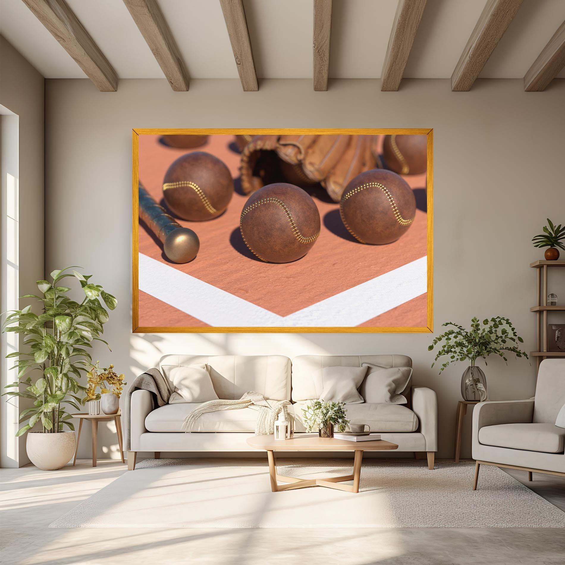 Leinwandbild Brown Baseball Ball mockup 6