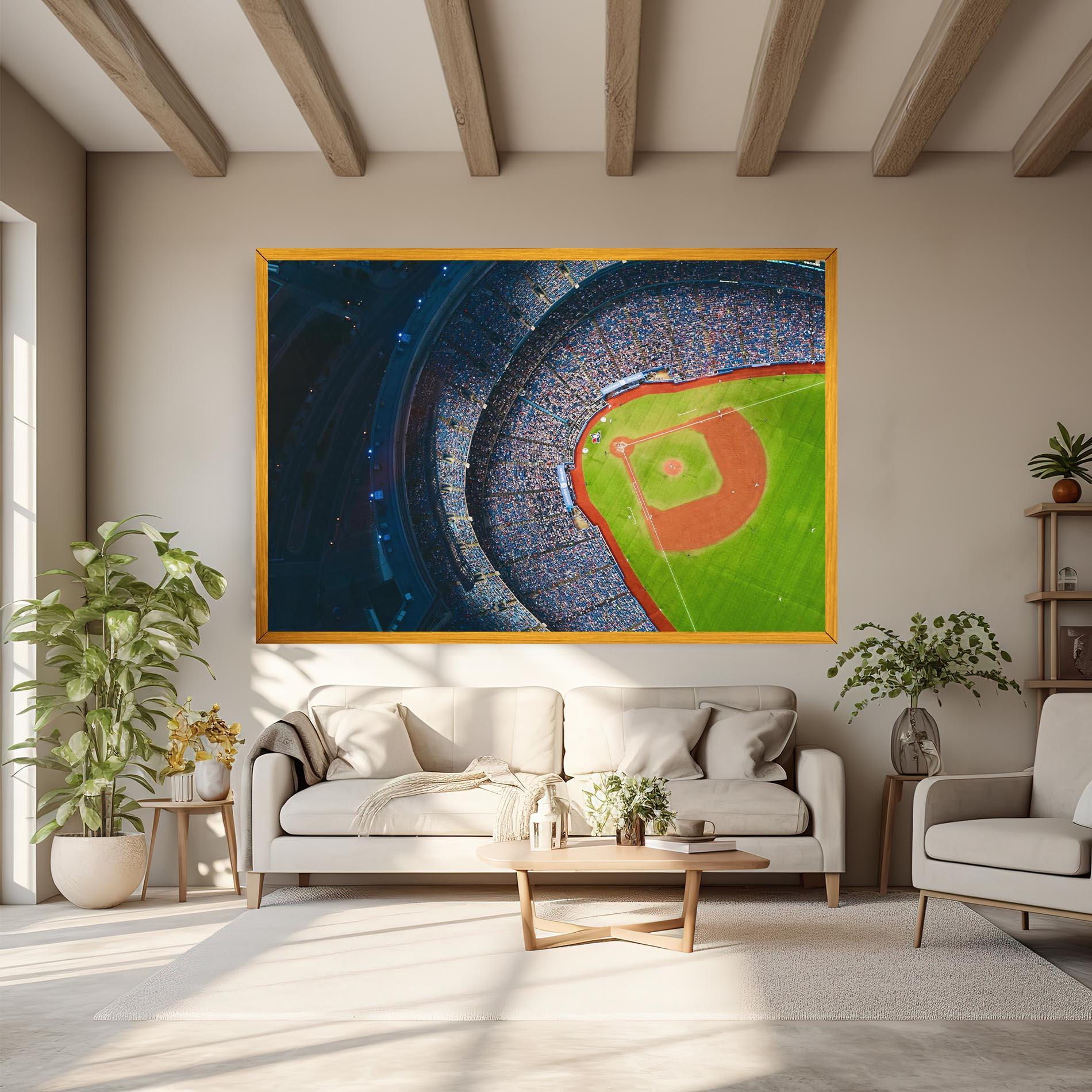 Leinwandbild Green Baseball Field mockup 6