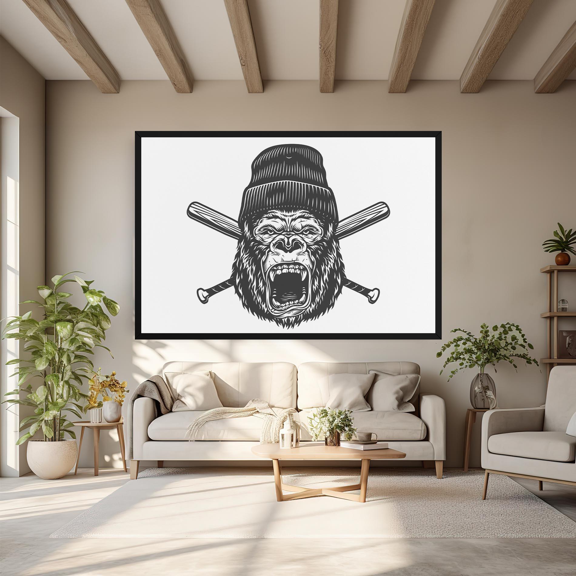 Leinwandbild Baseball Gorilla mockup 6