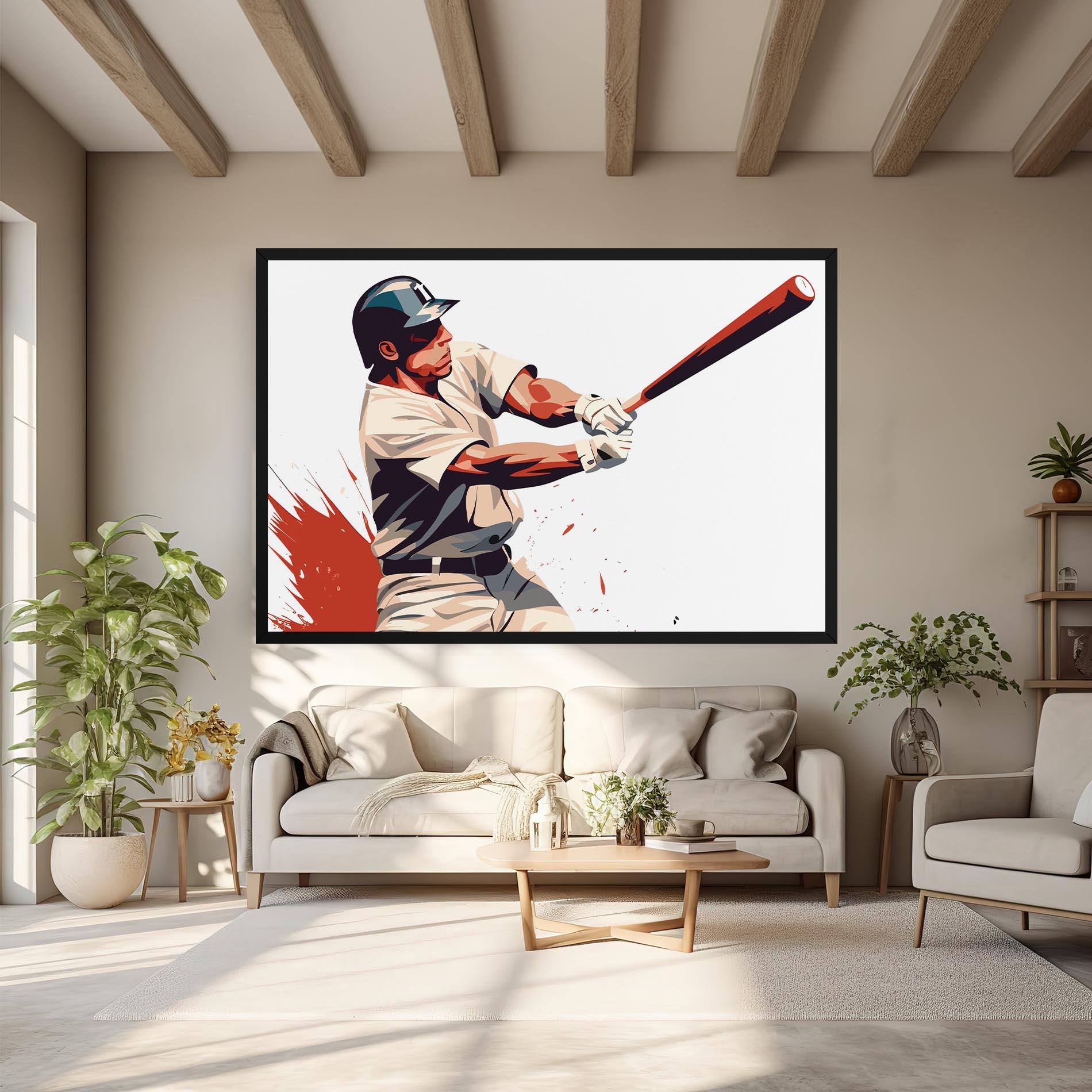 Leinwandbild Baseball Red Art mockup 6