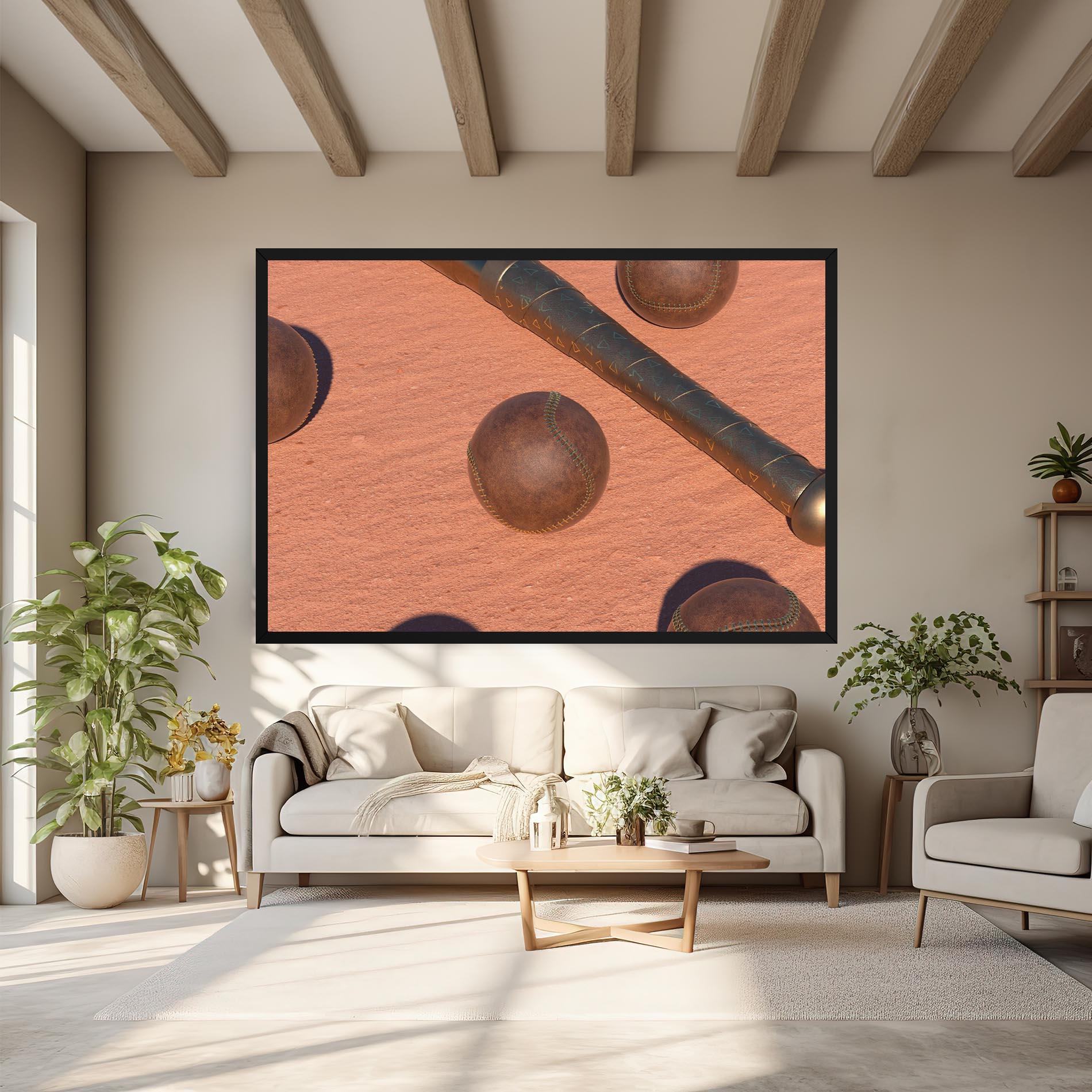 Leinwandbild Baseball Set On Send mockup 6