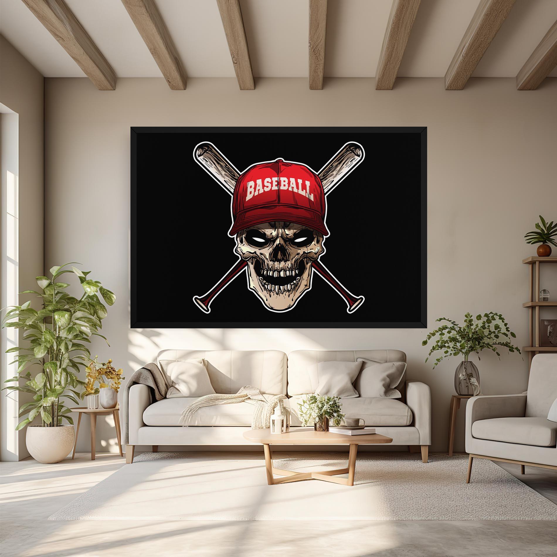 Leinwandbild Baseball Skull mockup 6