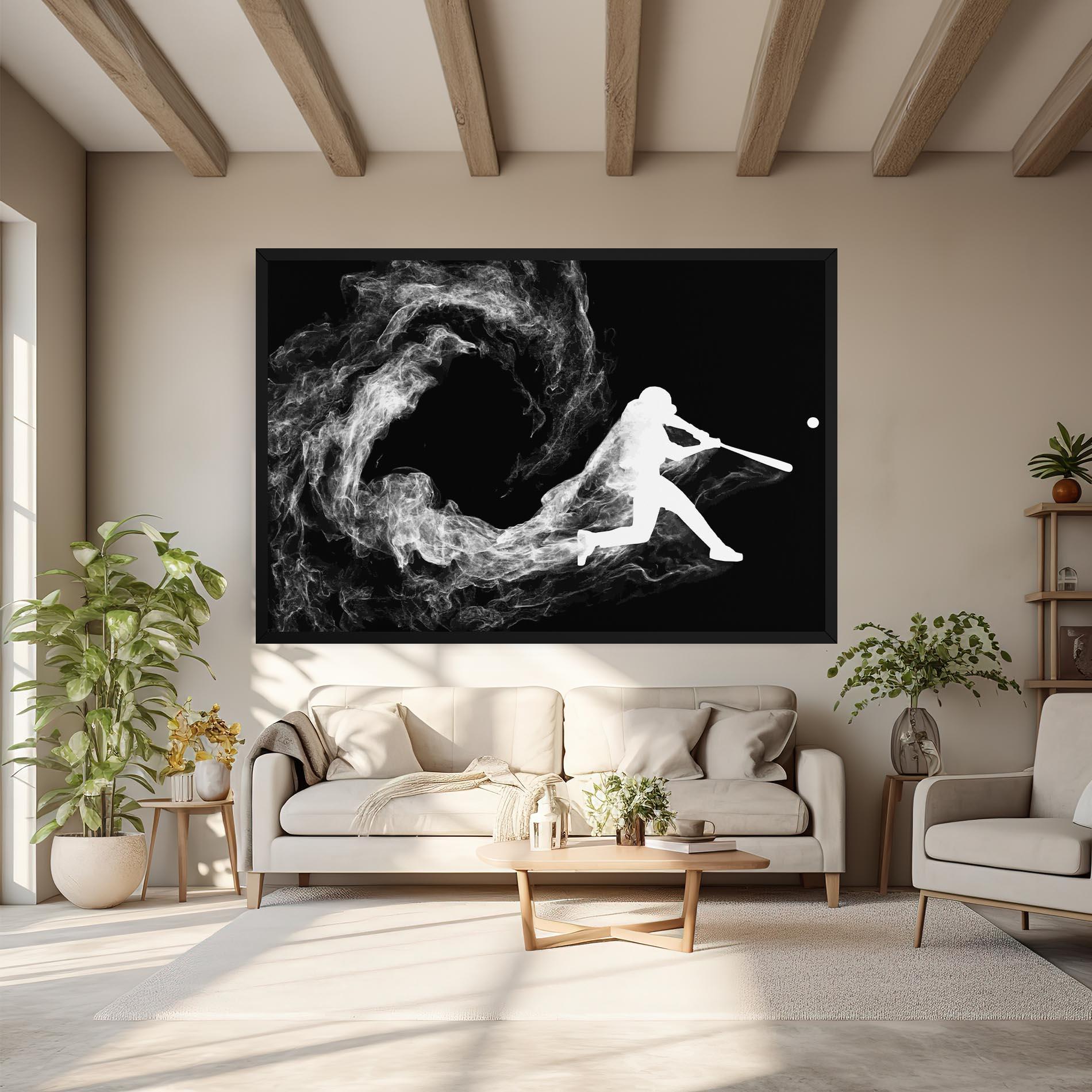 Leinwandbild Baseball Smoke mockup 6