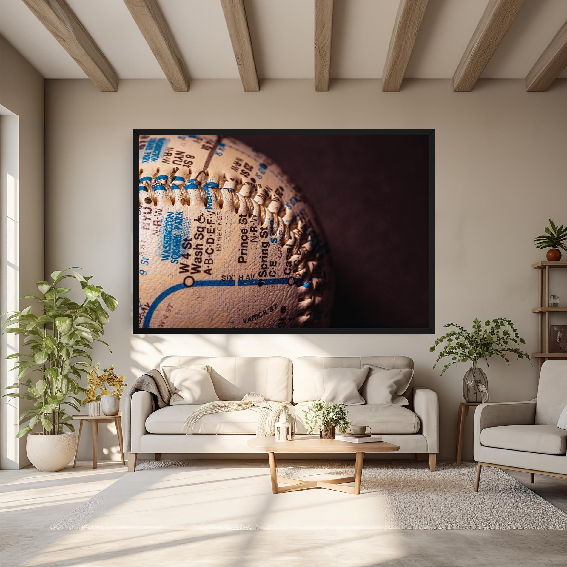 Leinwandbild Blue Text Baseball Ball mockup 6