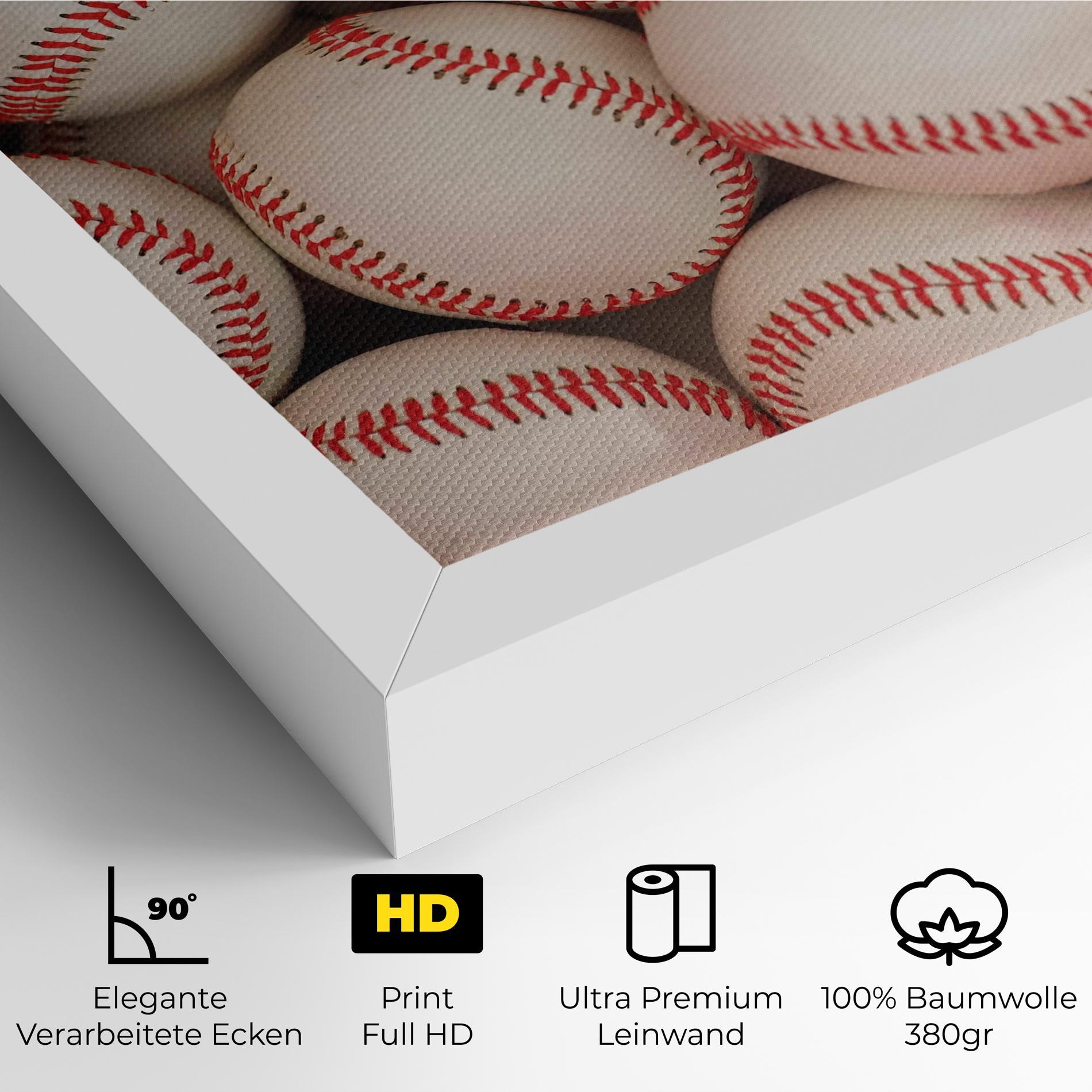 Leinwandbild Baseball Balls Stack mockup 4