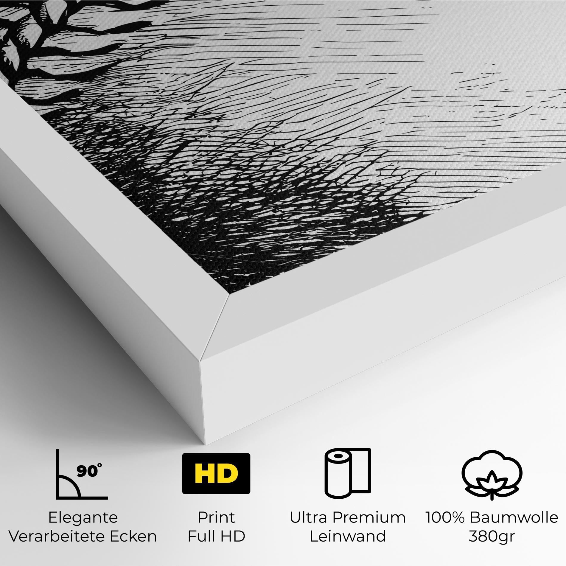 Leinwandbild Baseball Black Line mockup 4