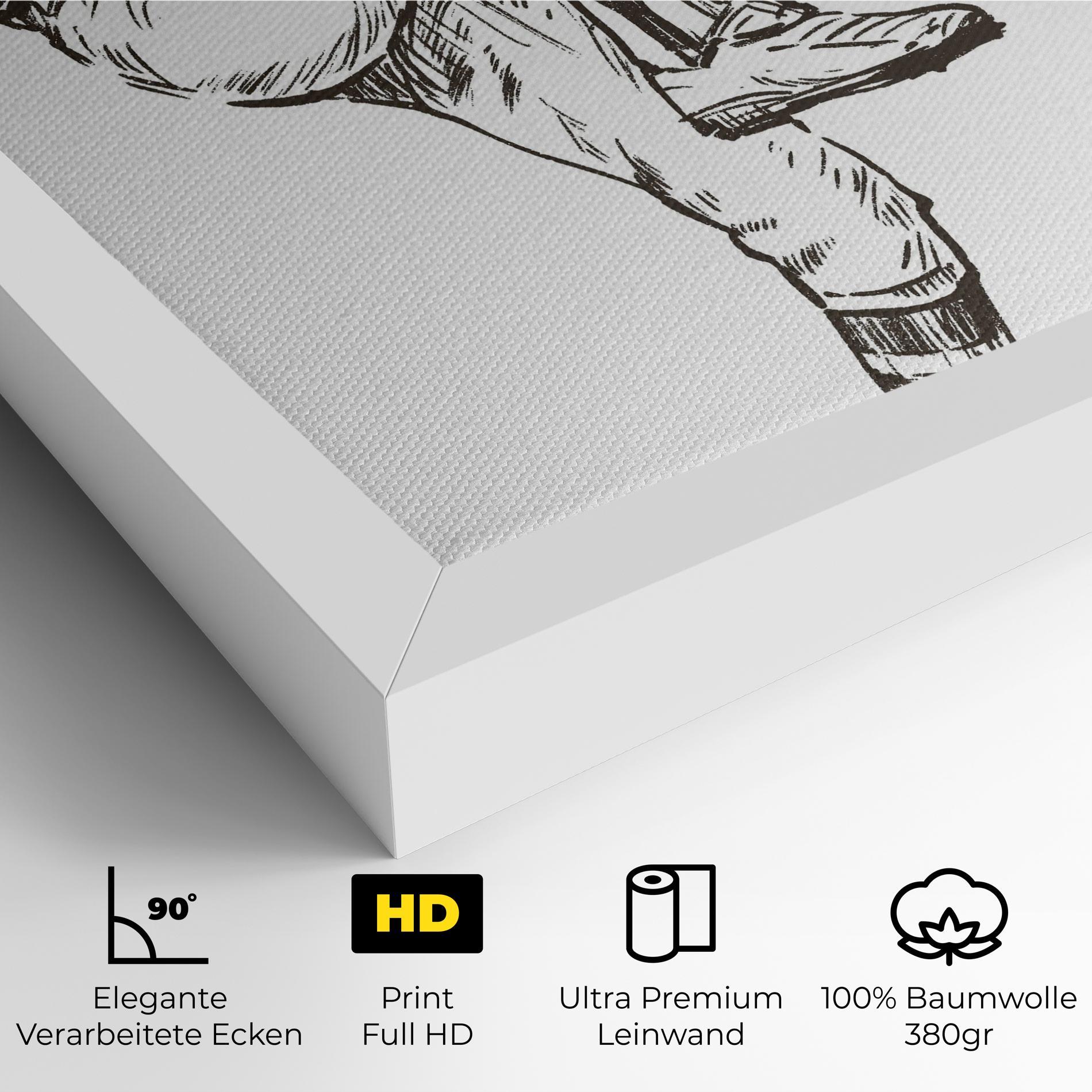 Leinwandbild Baseball Player Line mockup 4