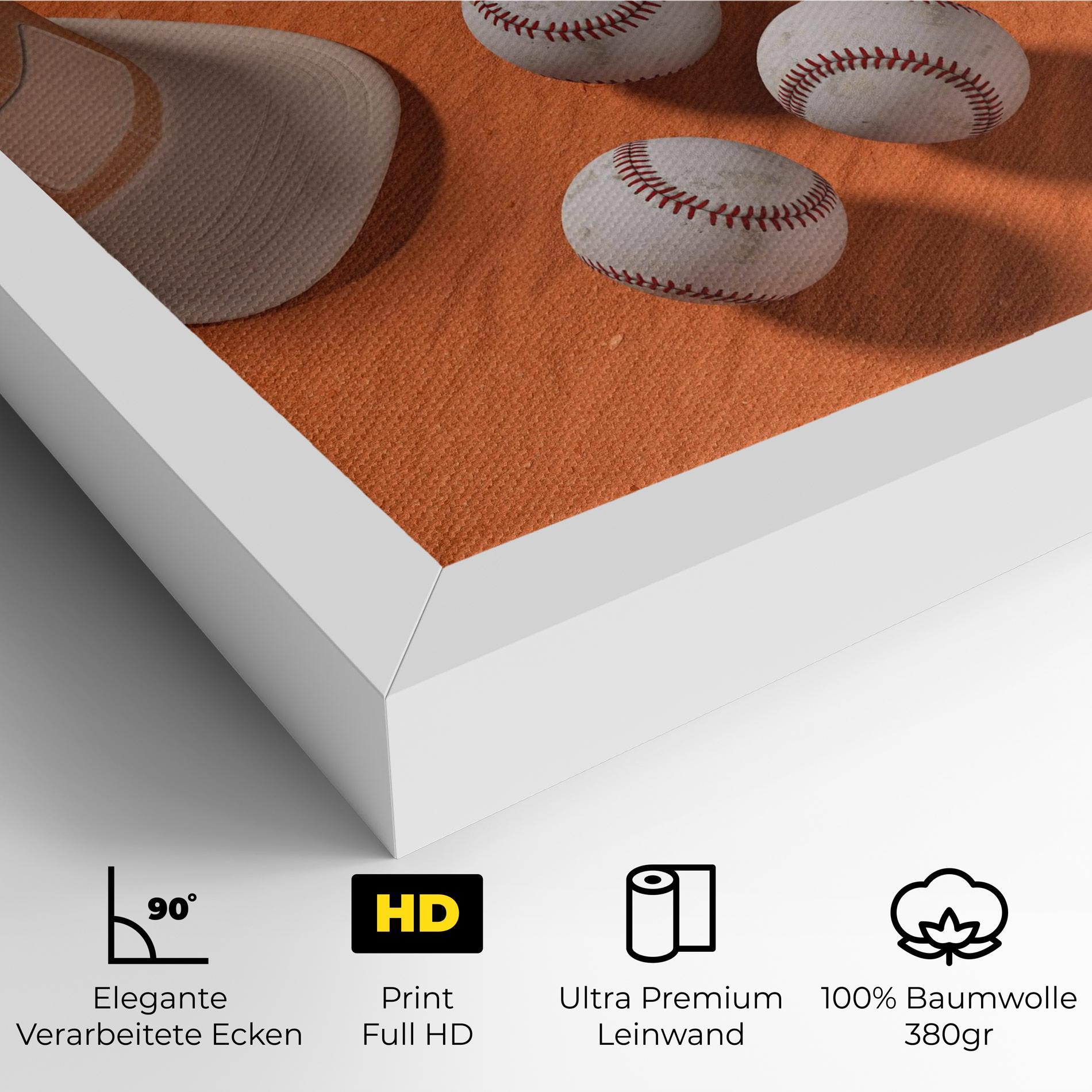 Leinwandbild Baseball Set On Orange mockup 4