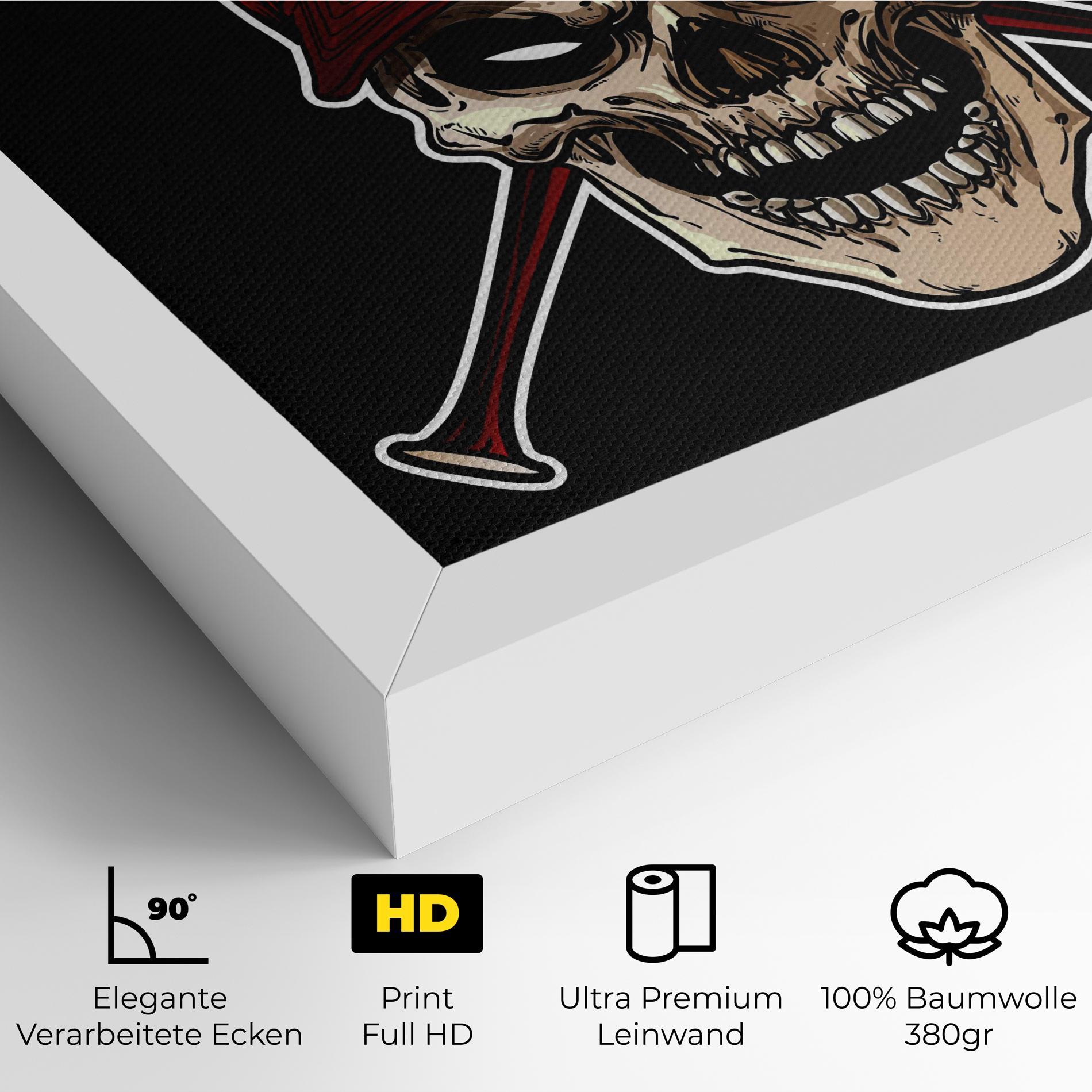 Leinwandbild Baseball Skull mockup 4