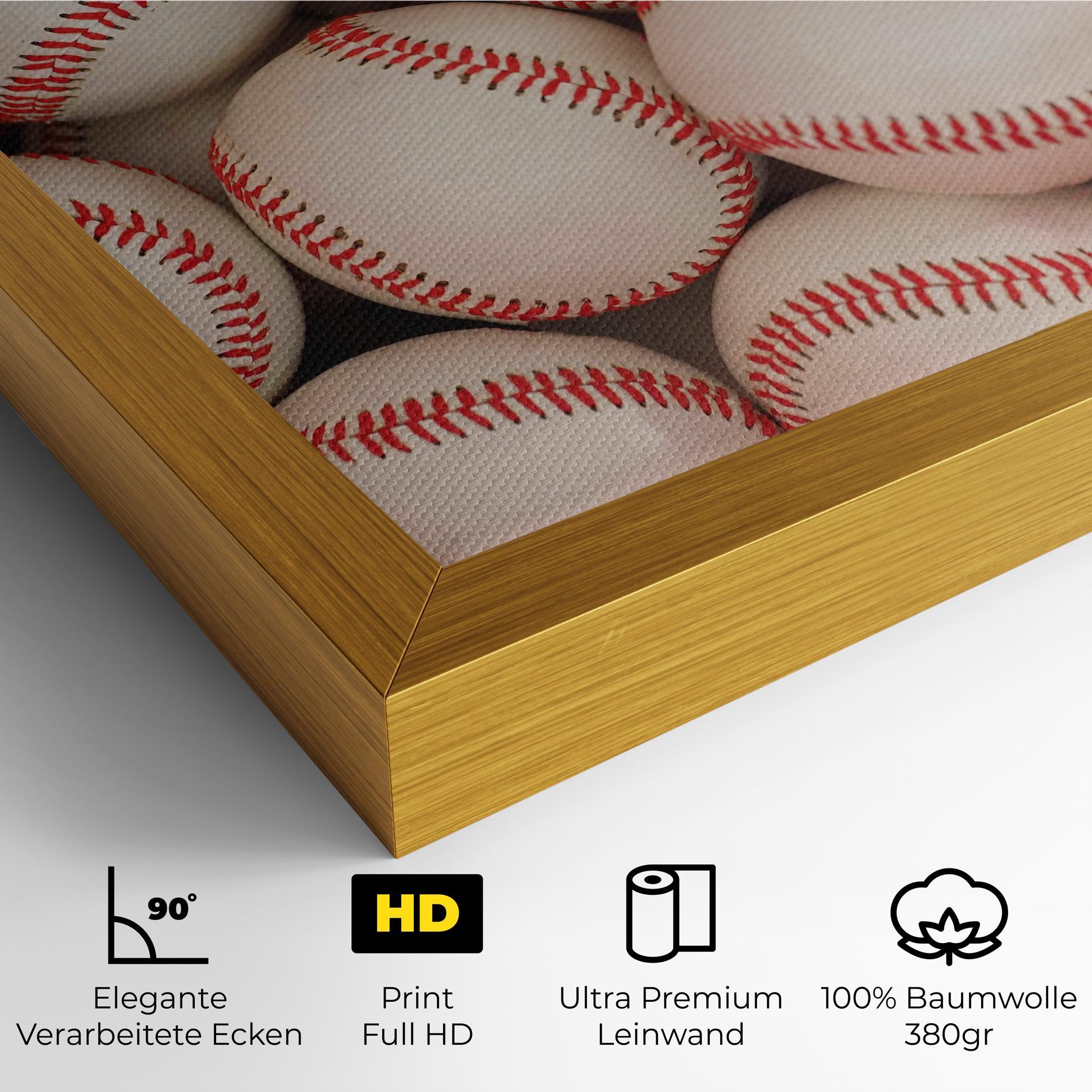 Leinwandbild Baseball Balls Stack mockup 4