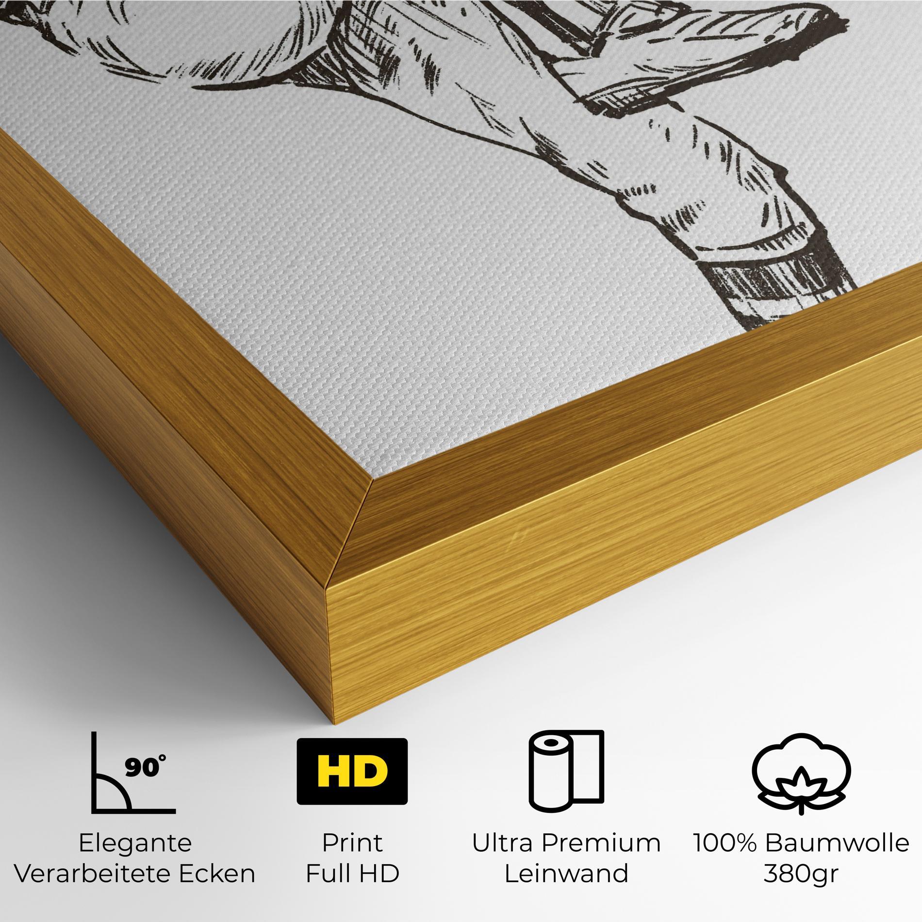 Leinwandbild Baseball Player Line mockup 4