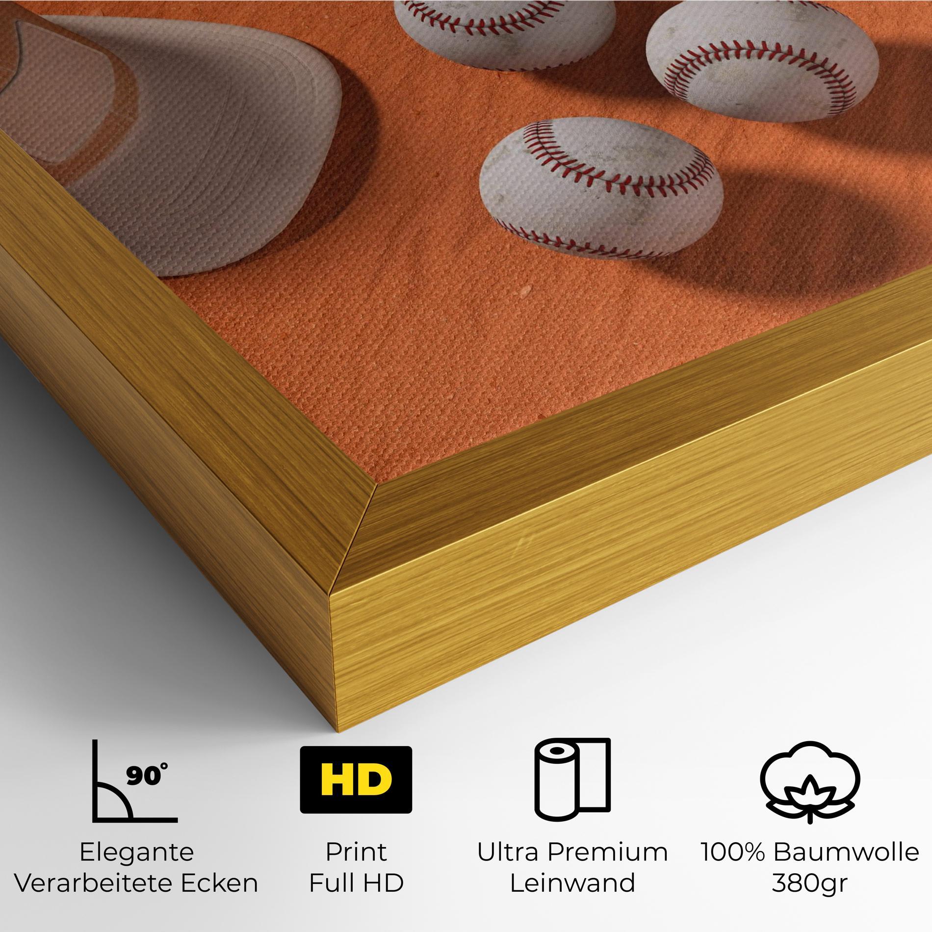 Leinwandbild Baseball Set On Orange mockup 4