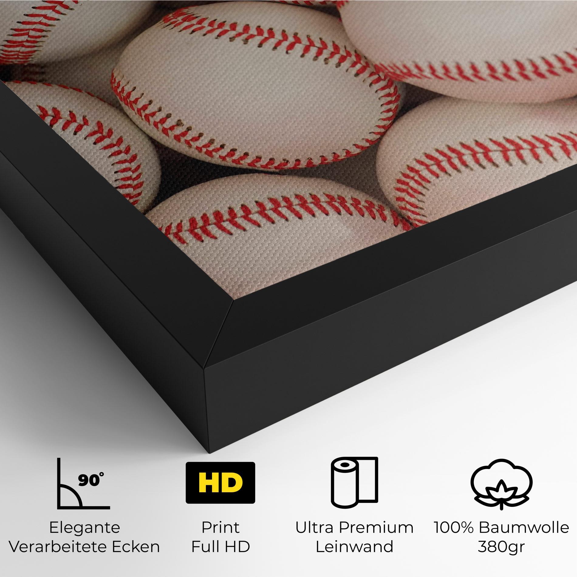 Leinwandbild Baseball Balls Stack mockup 4