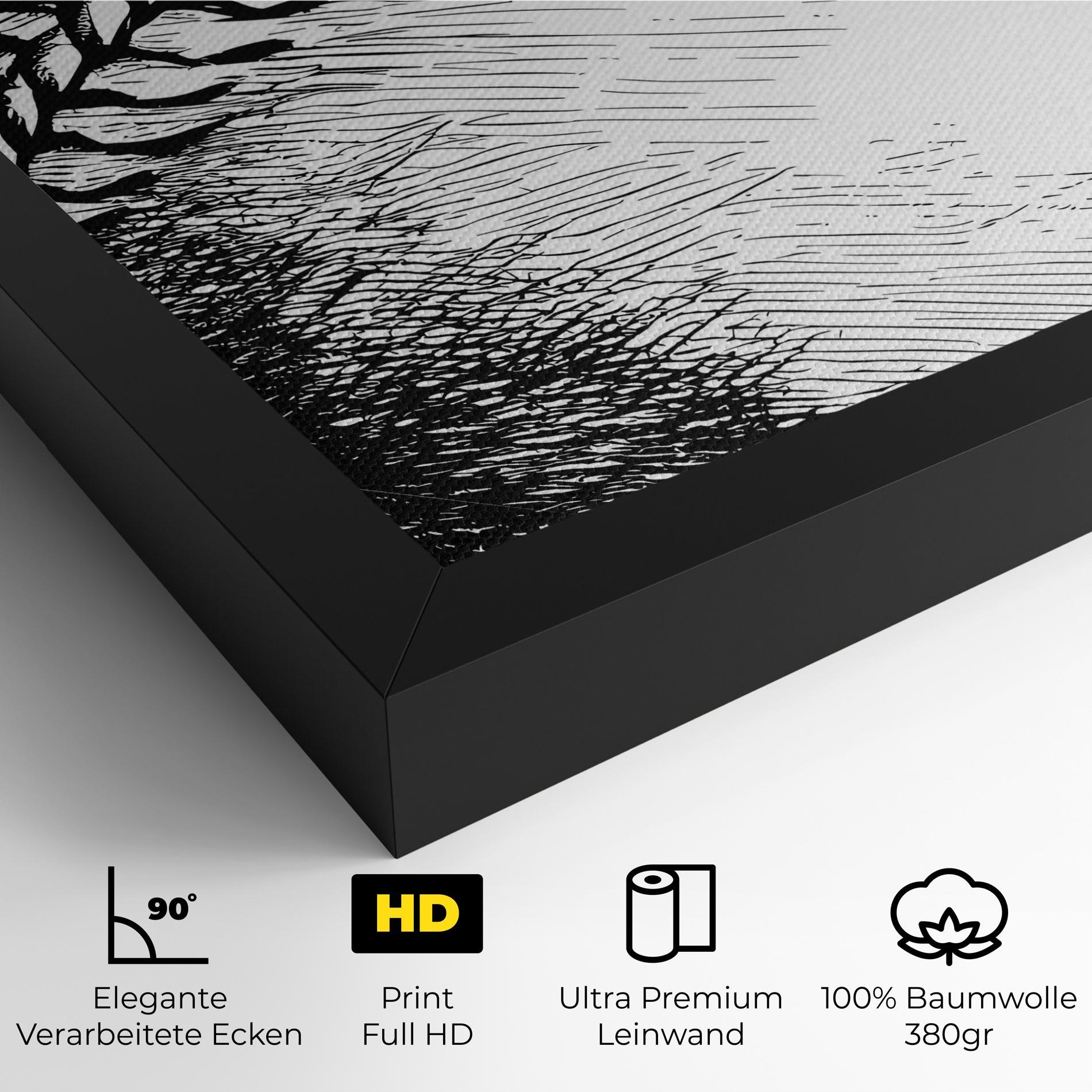 Leinwandbild Baseball Black Line mockup 4