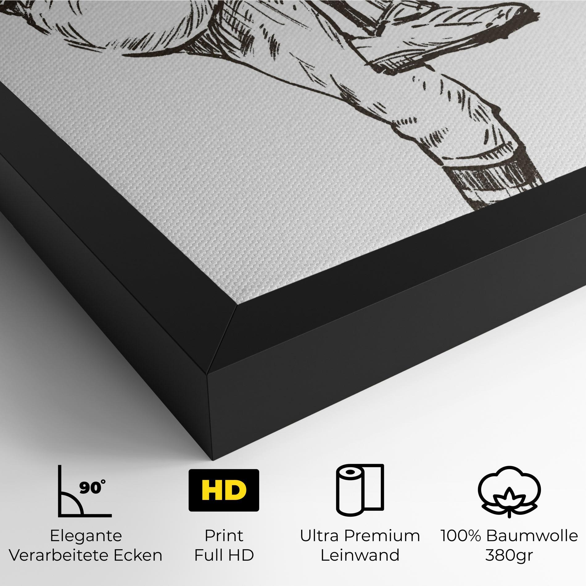 Leinwandbild Baseball Player Line mockup 4