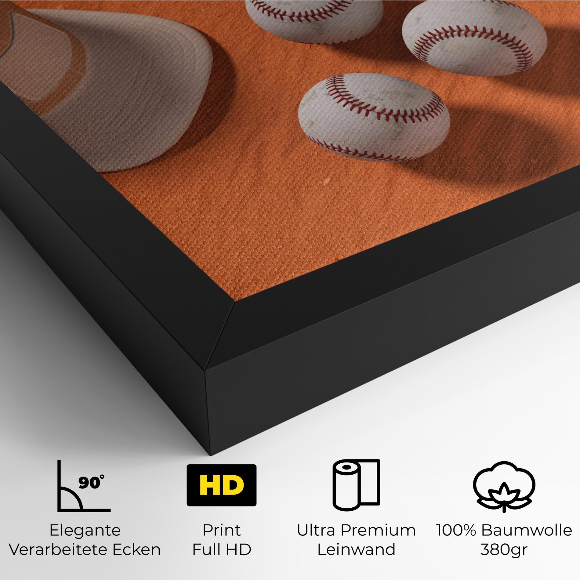 Leinwandbild Baseball Set On Orange mockup 4
