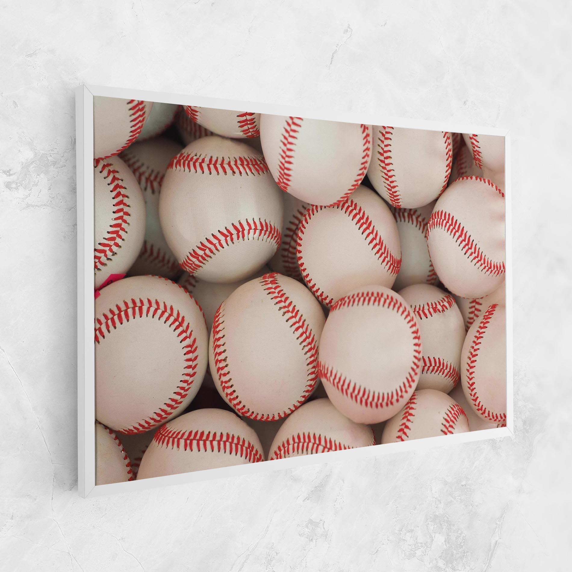 Leinwandbild Baseball Balls Stack mockup 1