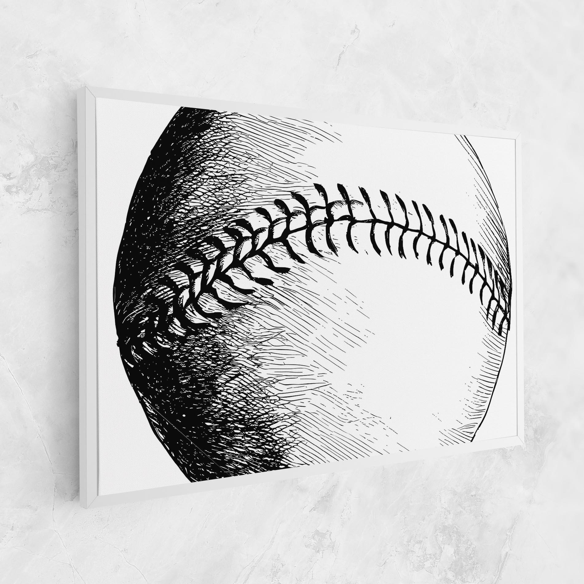 Leinwandbild Baseball Black Line mockup 1