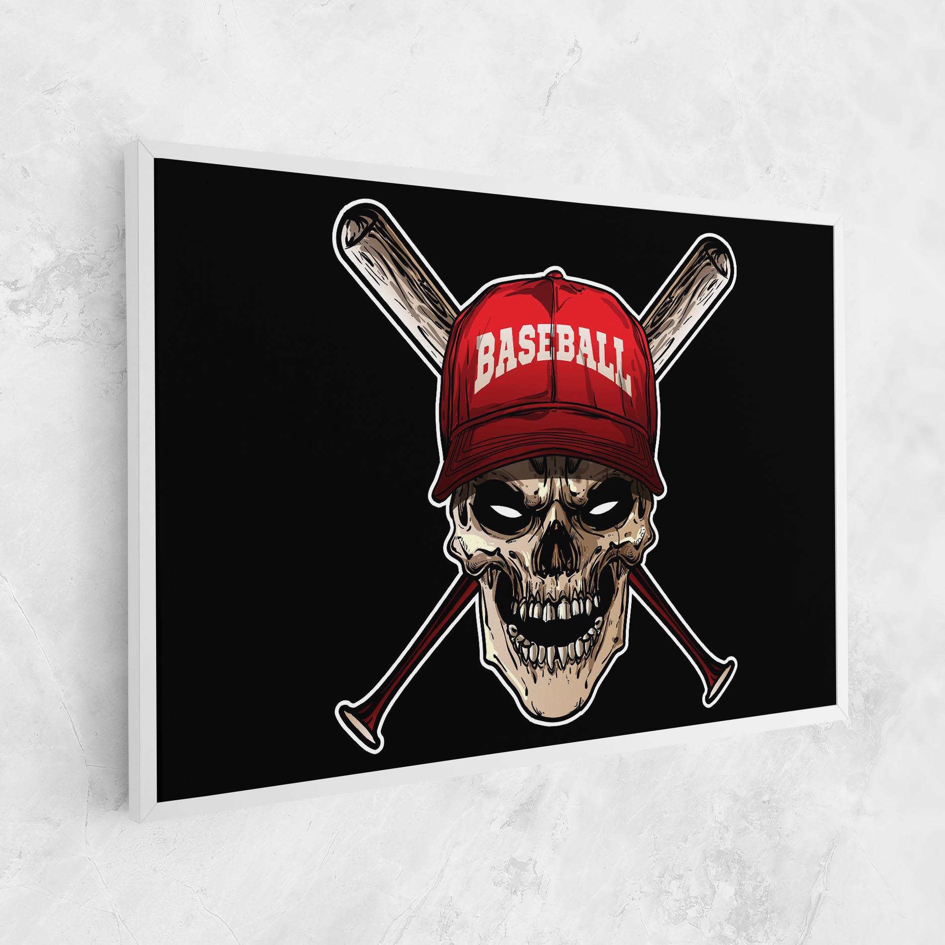Leinwandbild Baseball Skull mockup 1