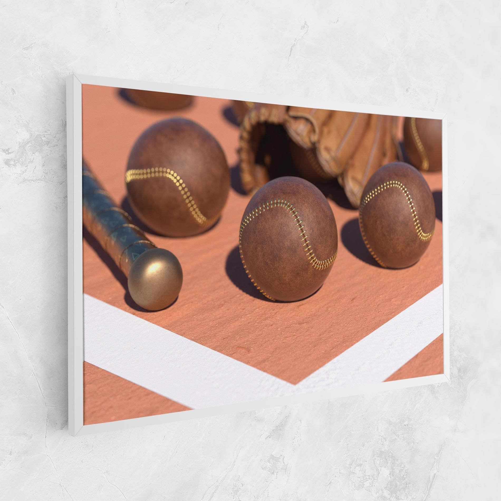 Leinwandbild Brown Baseball Ball mockup 1