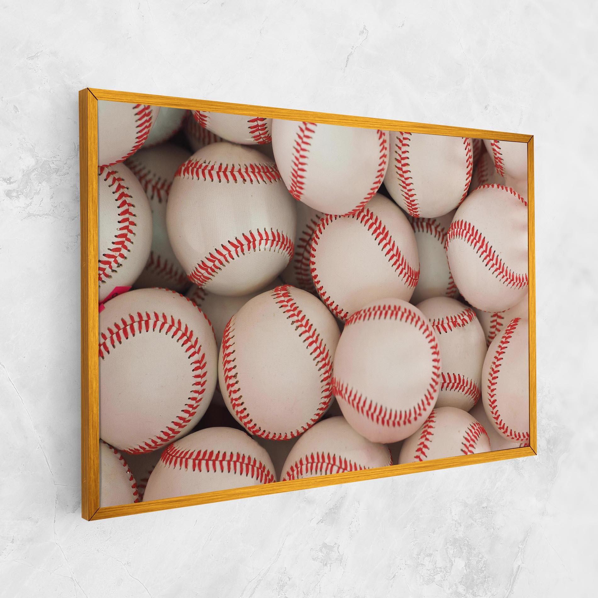 Leinwandbild Baseball Balls Stack mockup 1