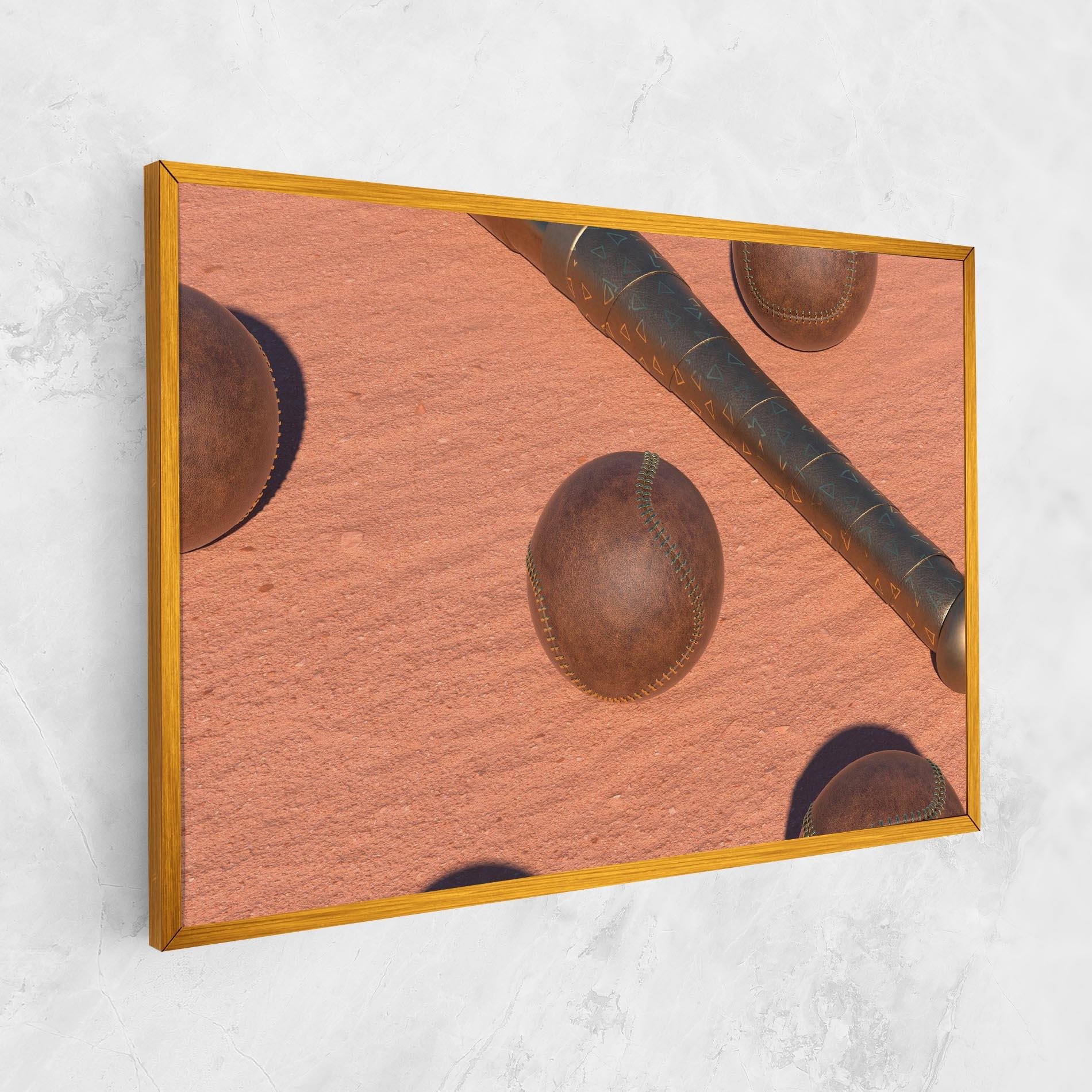 Leinwandbild Baseball Set On Send mockup 1