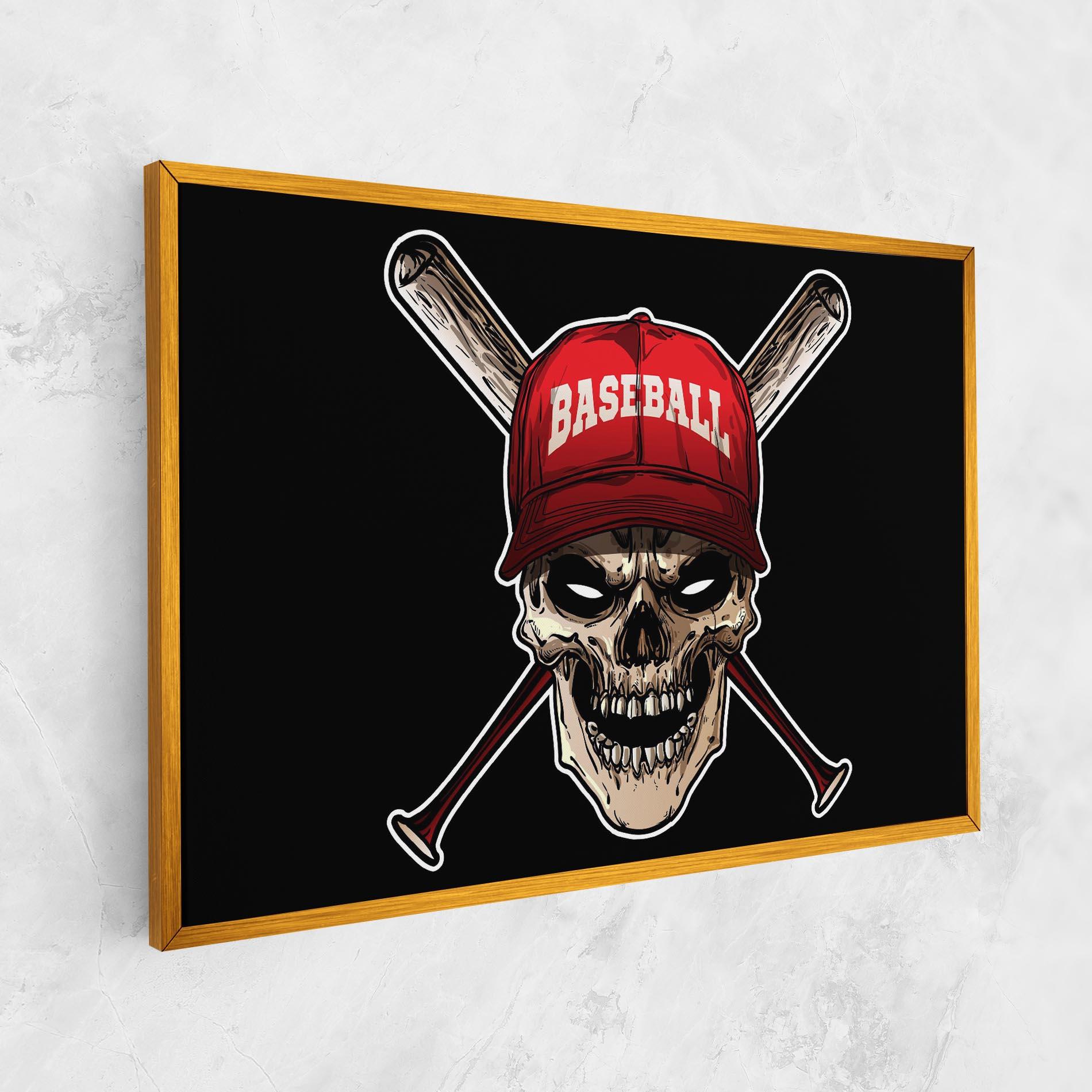 Leinwandbild Baseball Skull mockup 1