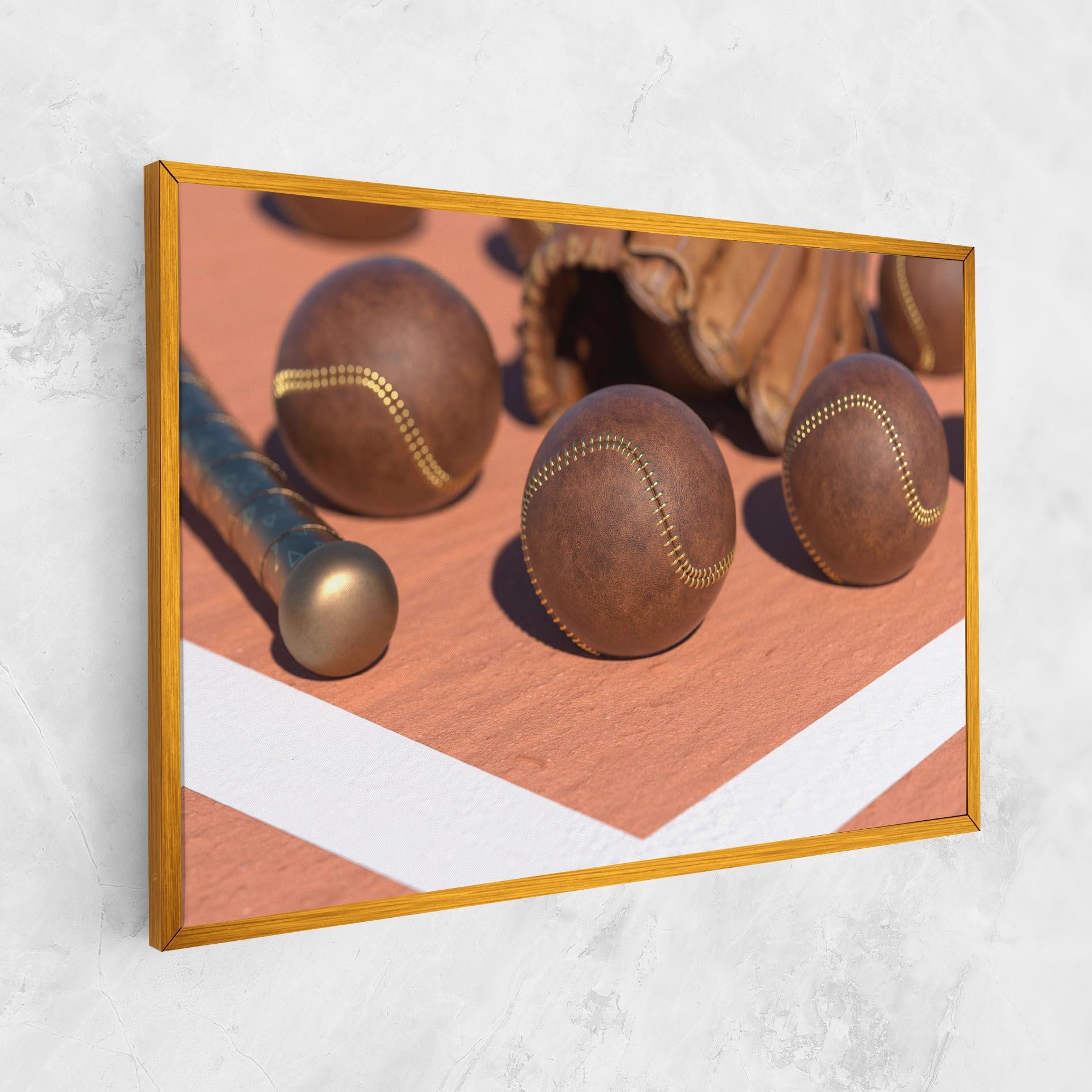 Leinwandbild Brown Baseball Ball mockup 1