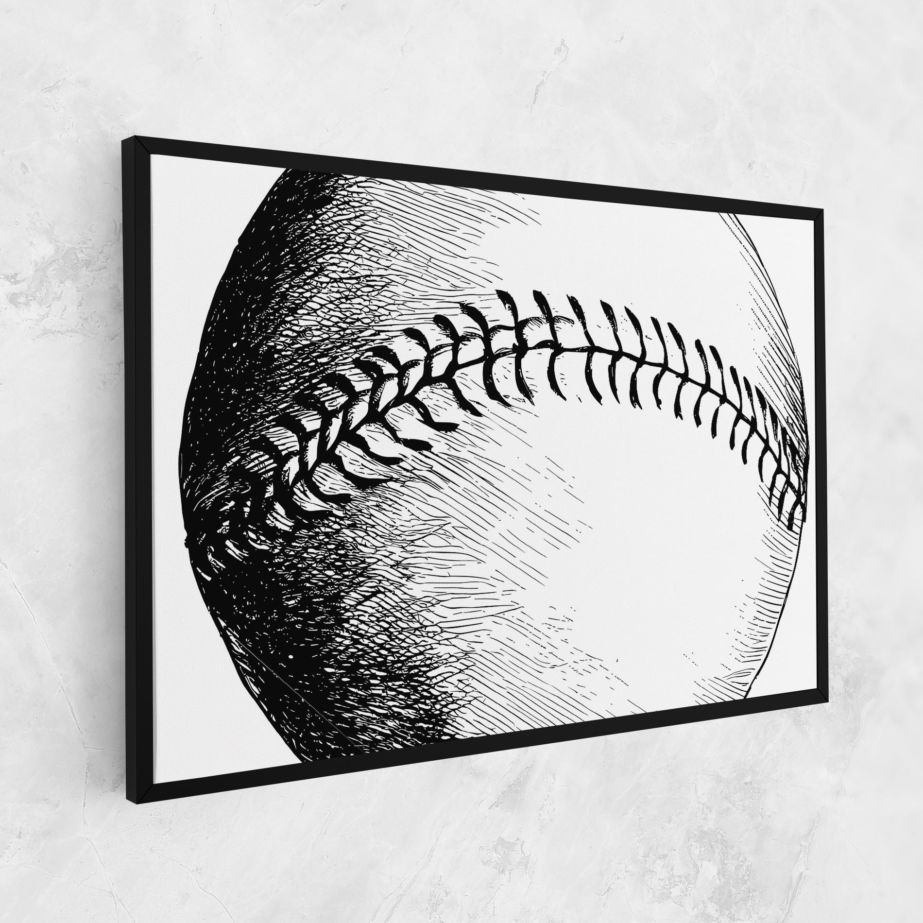 Leinwandbild Baseball Black Line mockup 1