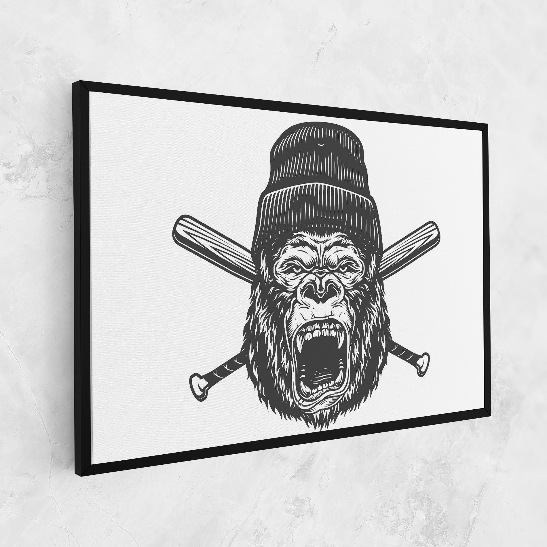 Leinwandbild Baseball Gorilla mockup 1