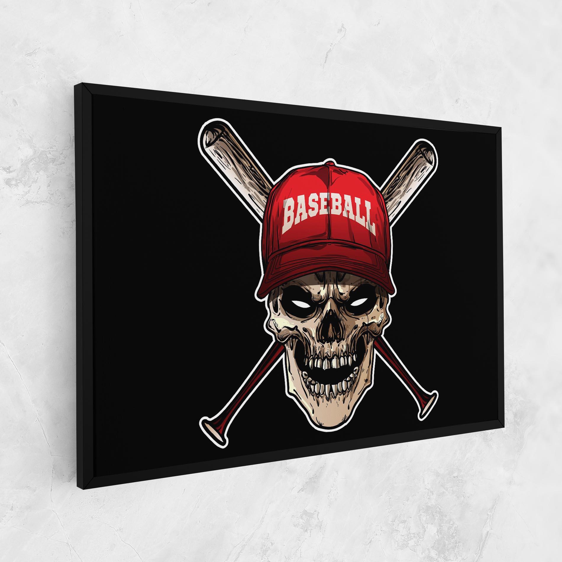 Leinwandbild Baseball Skull mockup 1