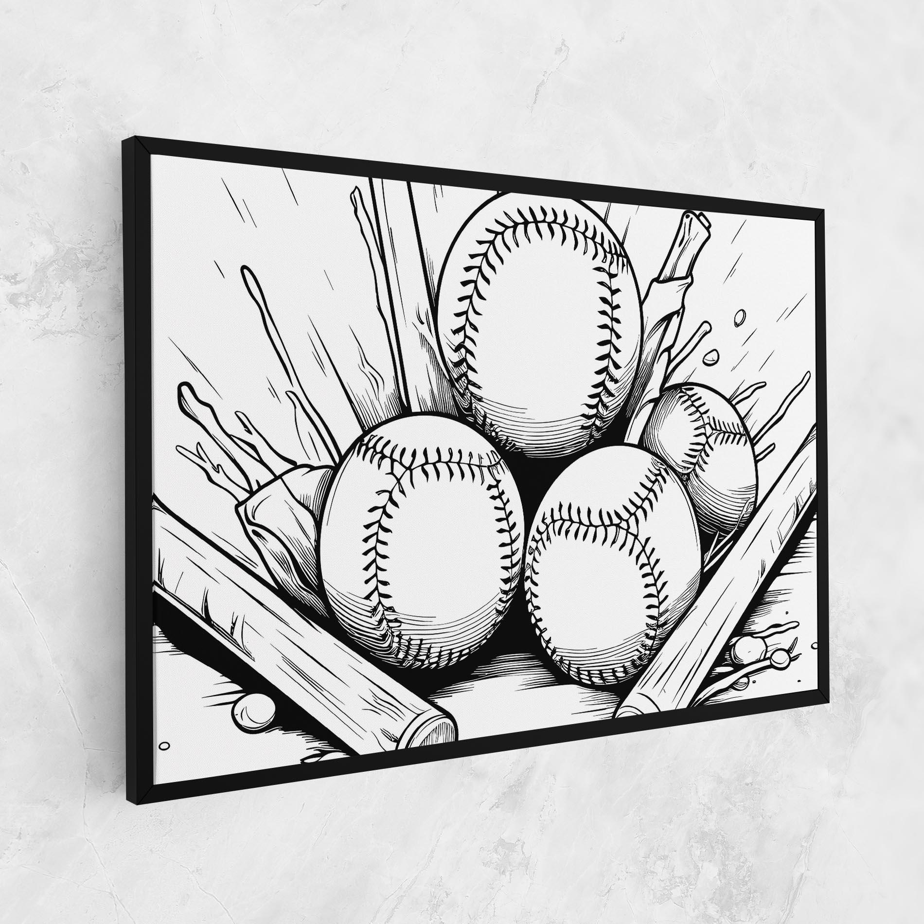 Leinwandbild Big Baseball Ball mockup 1