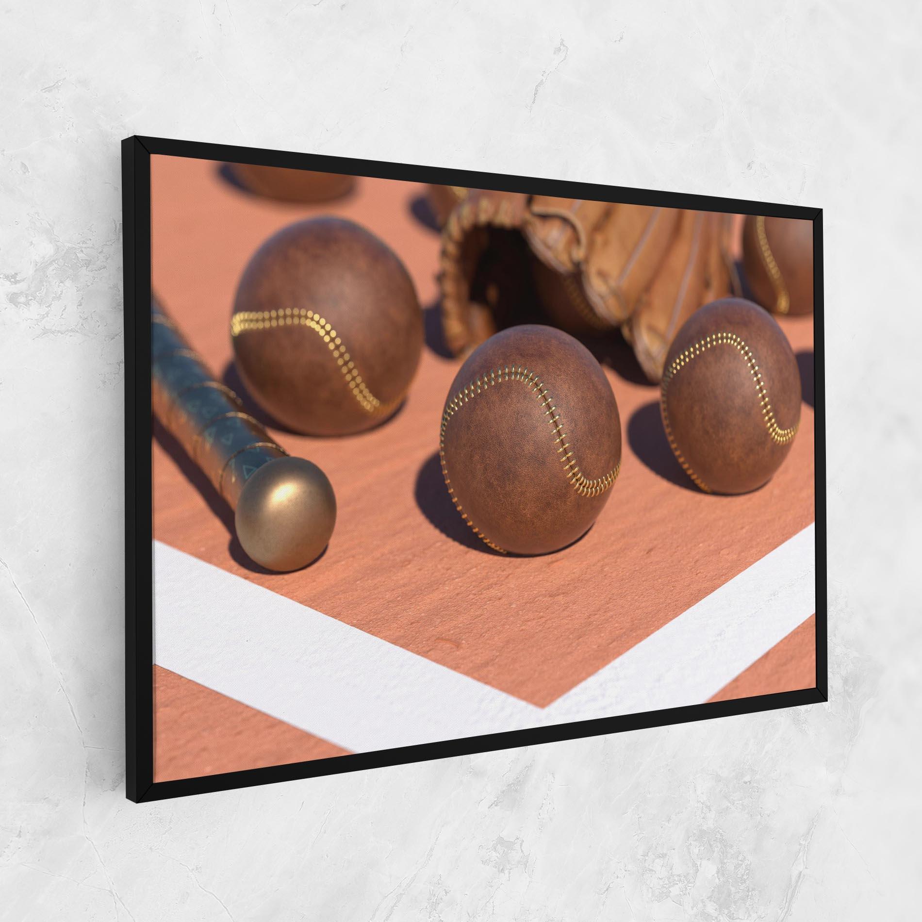 Leinwandbild Brown Baseball Ball mockup 1