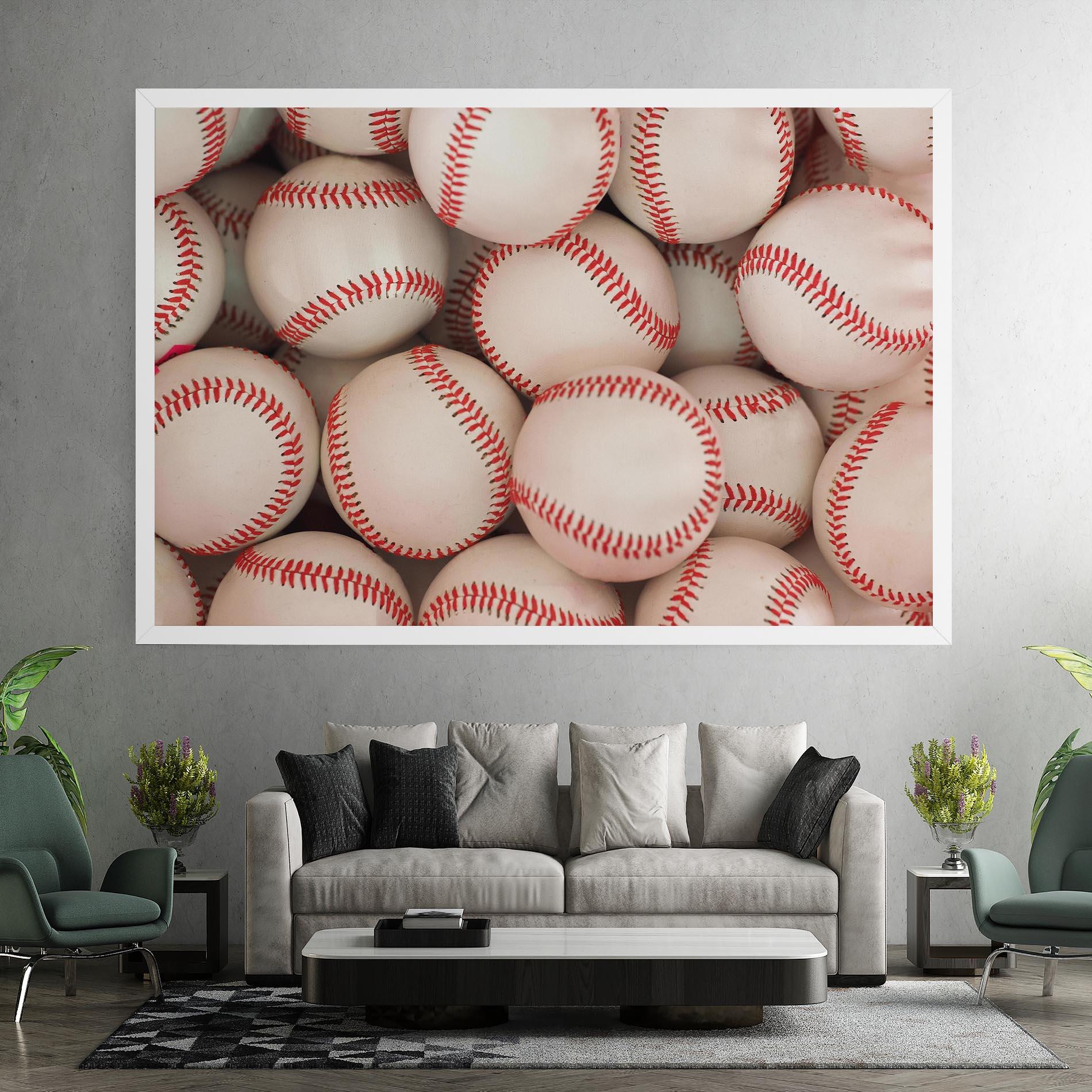Leinwandbild Baseball Balls Stack mockup 7