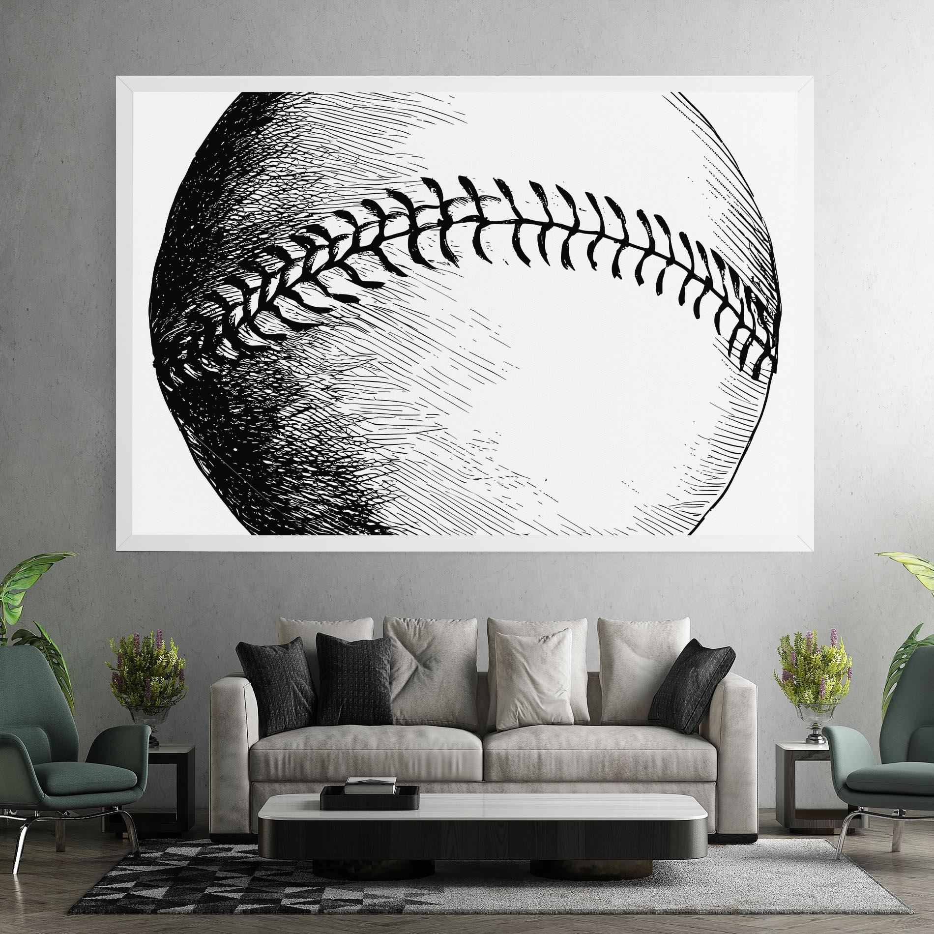 Leinwandbild Baseball Black Line mockup 7