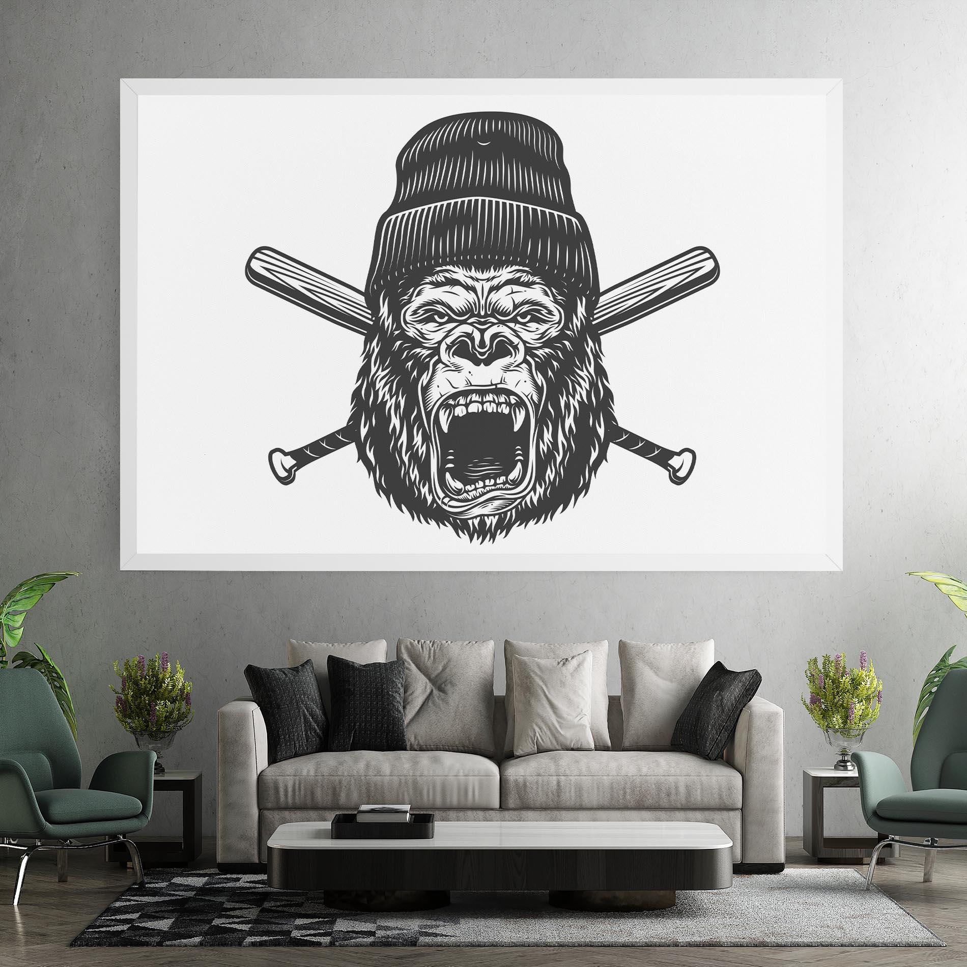 Leinwandbild Baseball Gorilla mockup 7