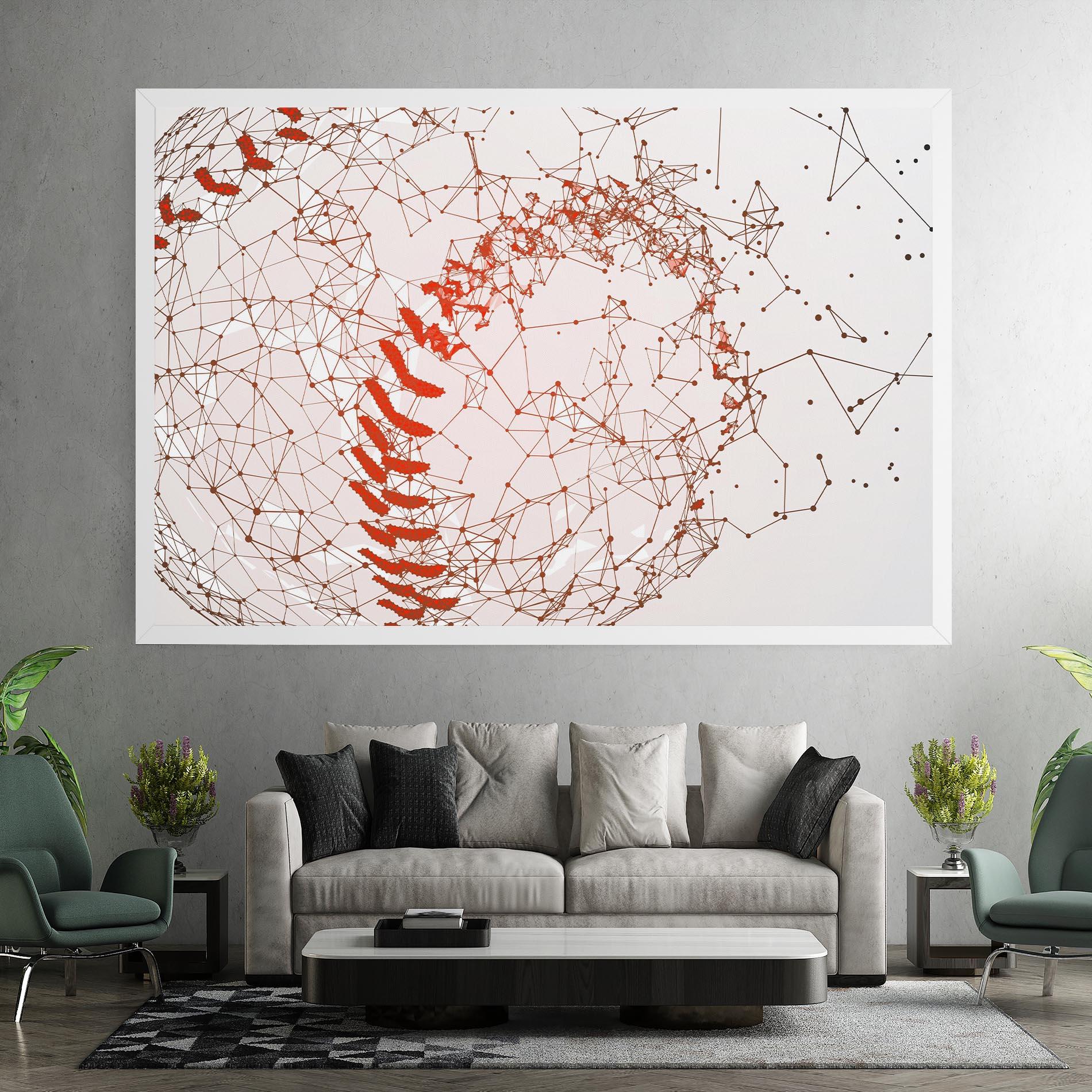 Leinwandbild Baseball Line Art mockup 7