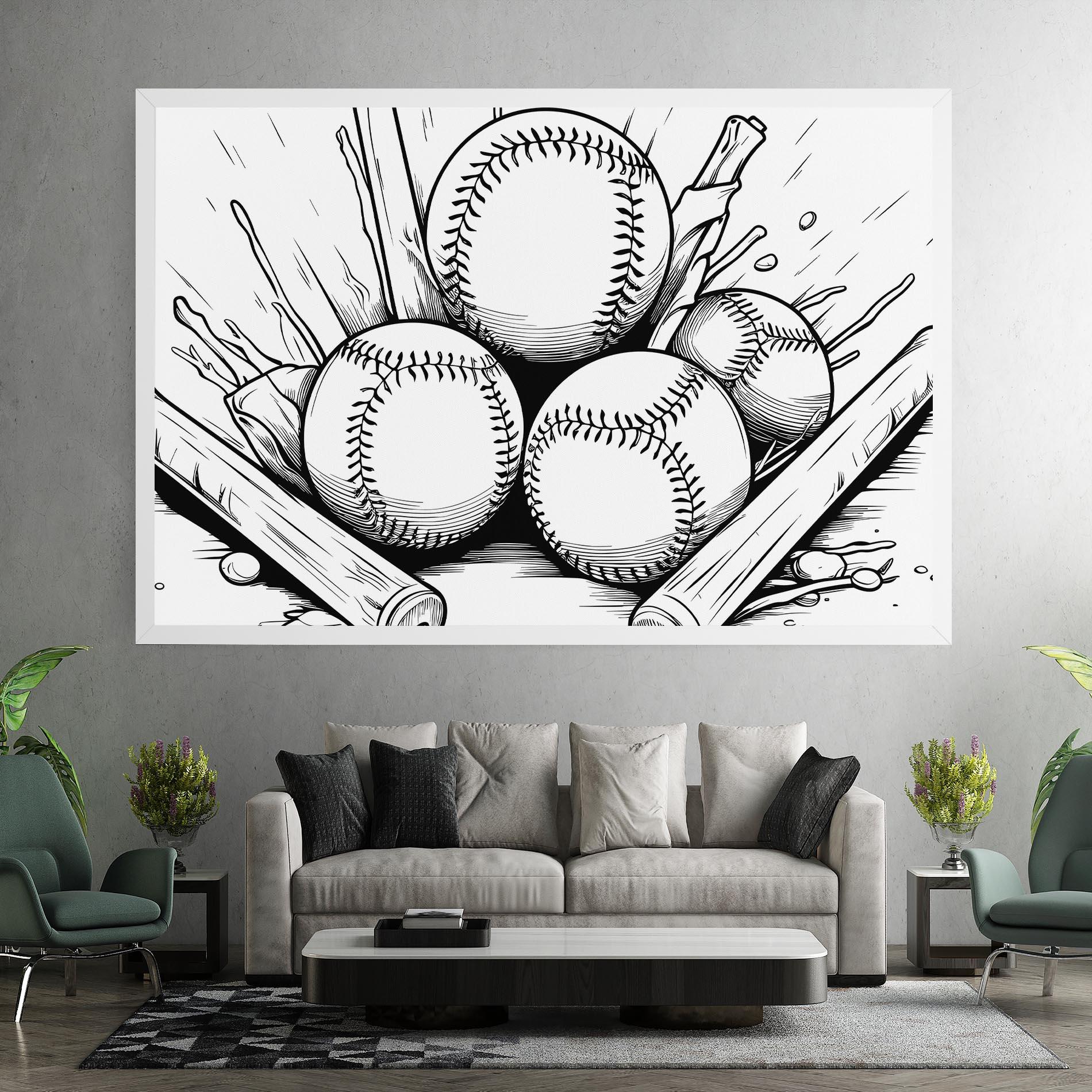 Leinwandbild Big Baseball Ball mockup 7