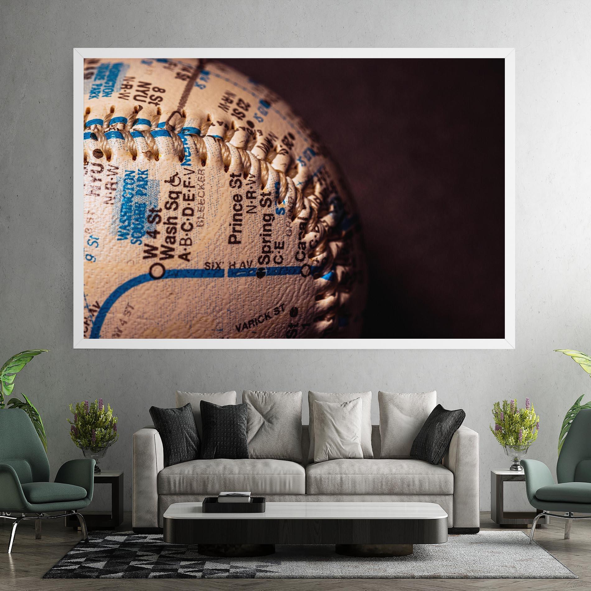 Leinwandbild Blue Text Baseball Ball mockup 7