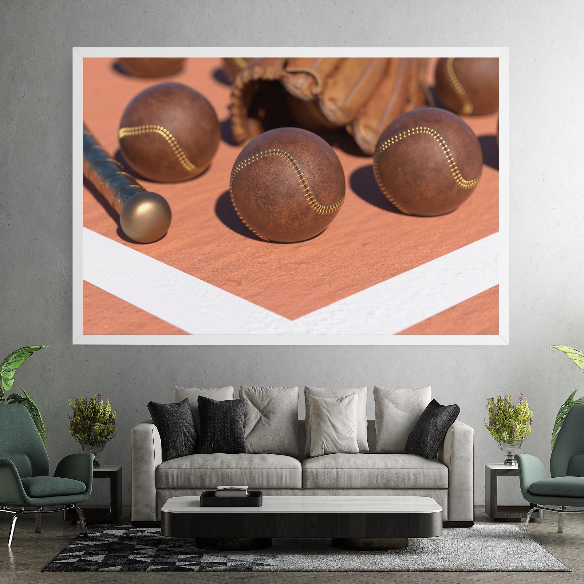 Leinwandbild Brown Baseball Ball mockup 7