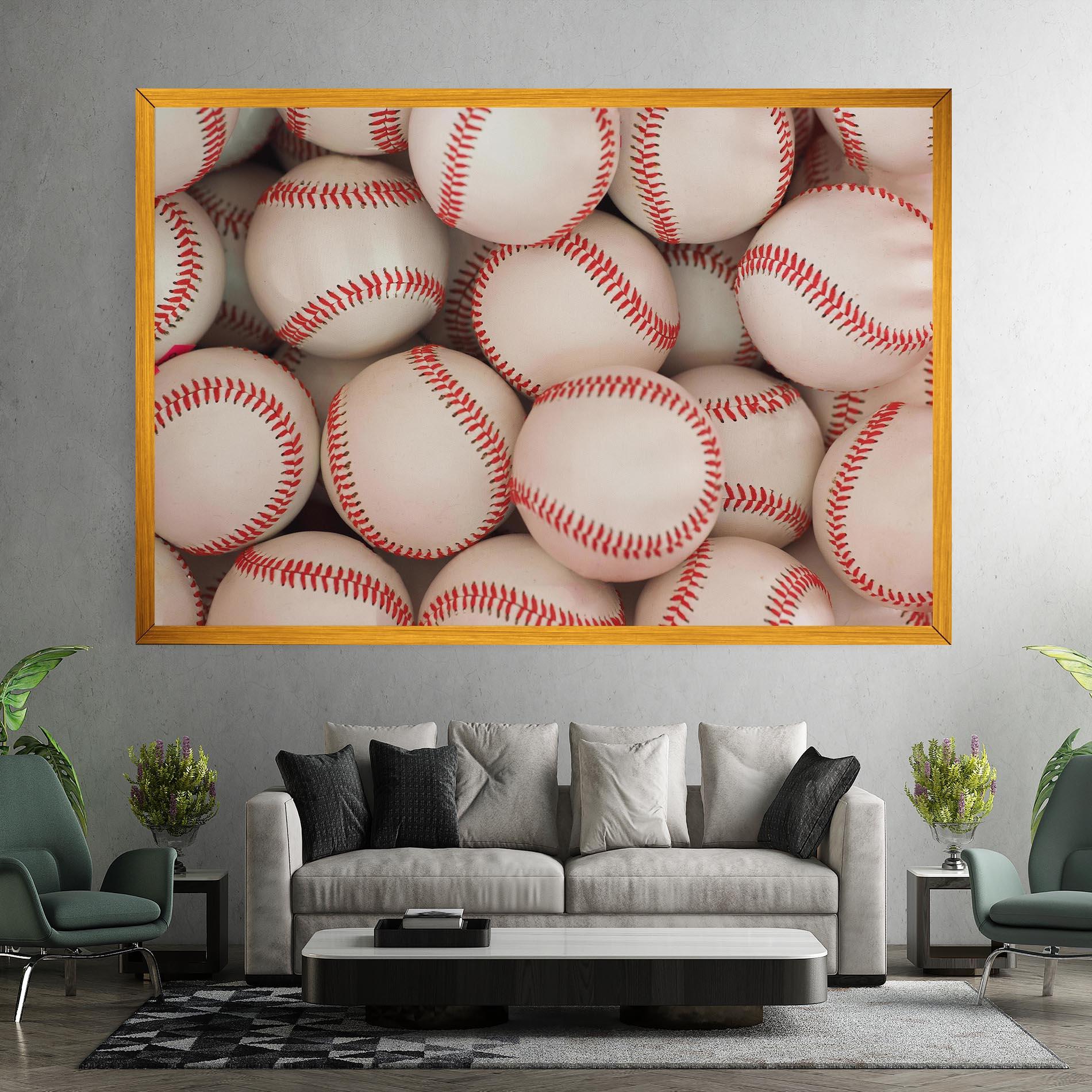 Leinwandbild Baseball Balls Stack mockup 7